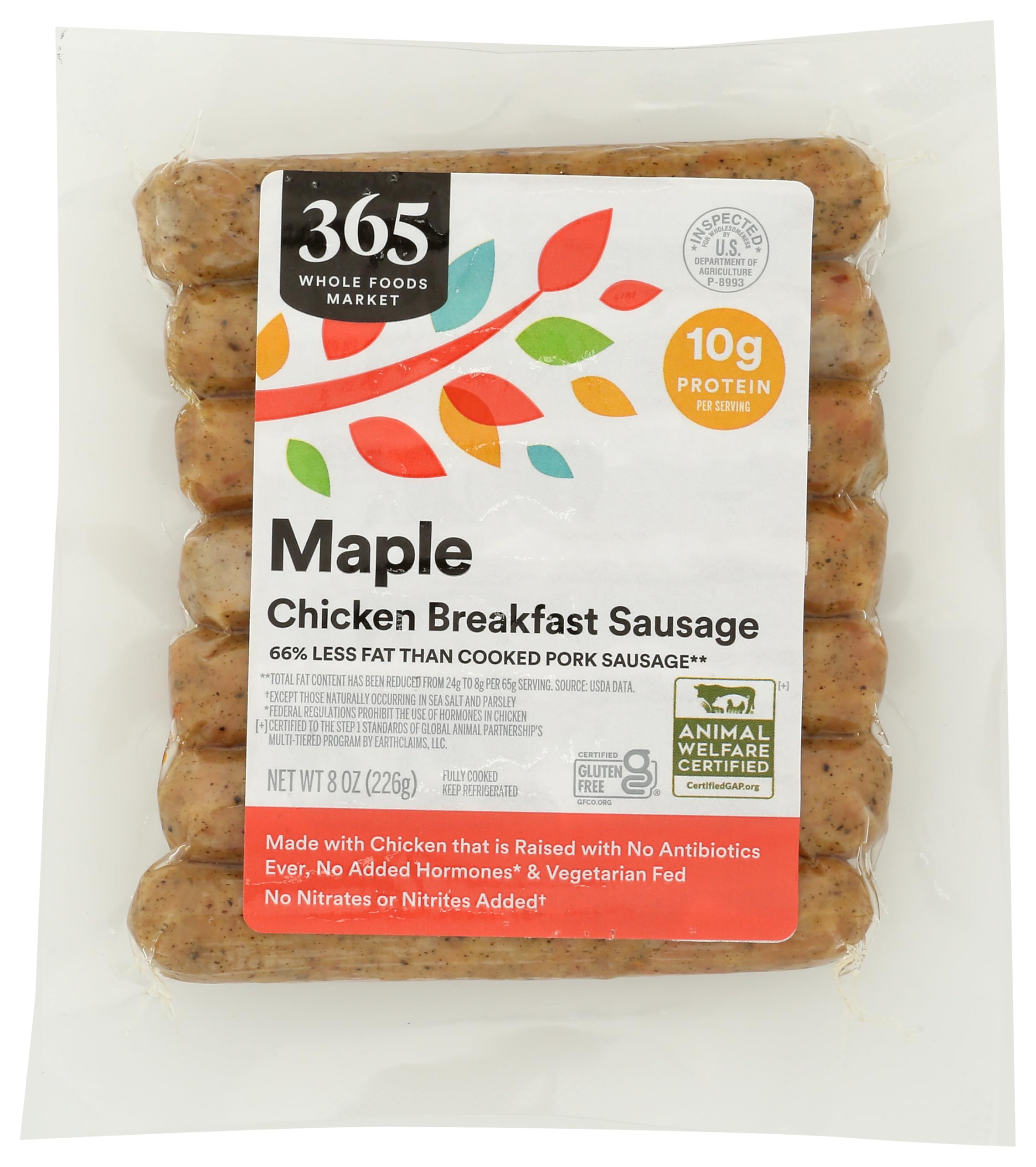365 by Whole Foods Market Maple & Sage Breakfast Chicken Sausage, 8 OZ