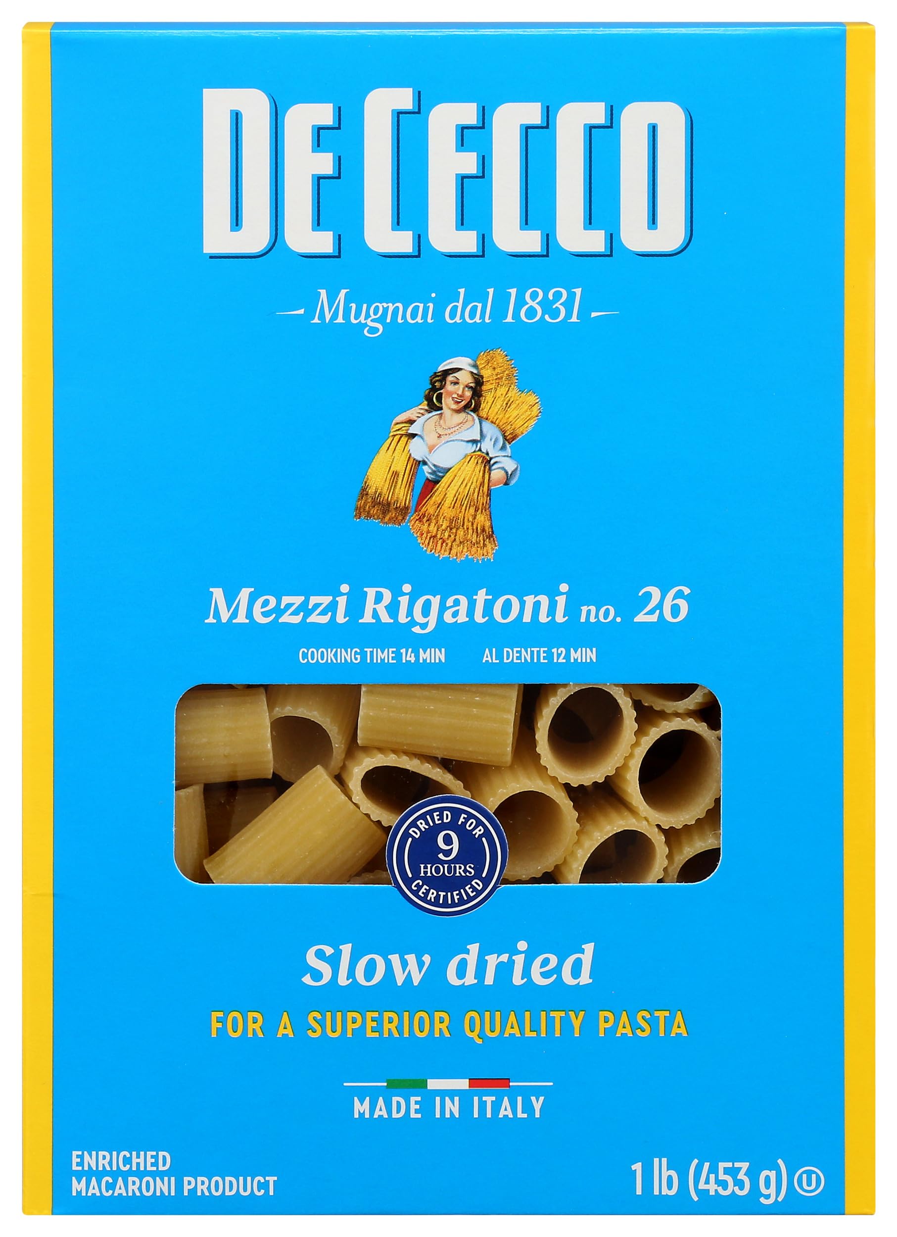 De Cecco Pasta Mezzi Rigatoni, 16 OZ