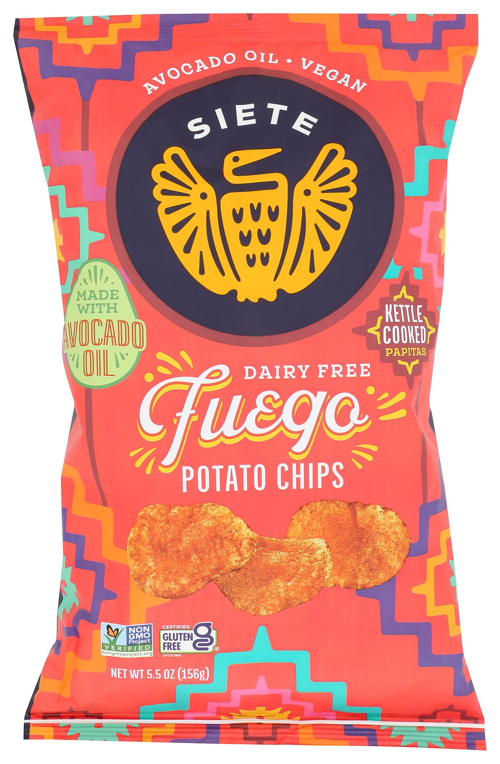 Siete Family Foods Fuego Potato Chips, 5.5 oz Bag