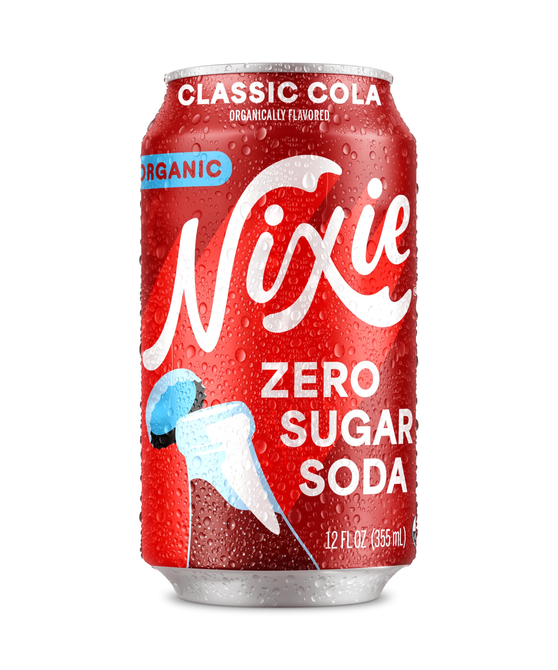 Nixie Organic Zero Sugar Soda - Classic Cola, 1 Can | Zero Calories • USDA Certified Organic • No Artificial Sweeteners • Non GMO • 45 mg of Caffeine