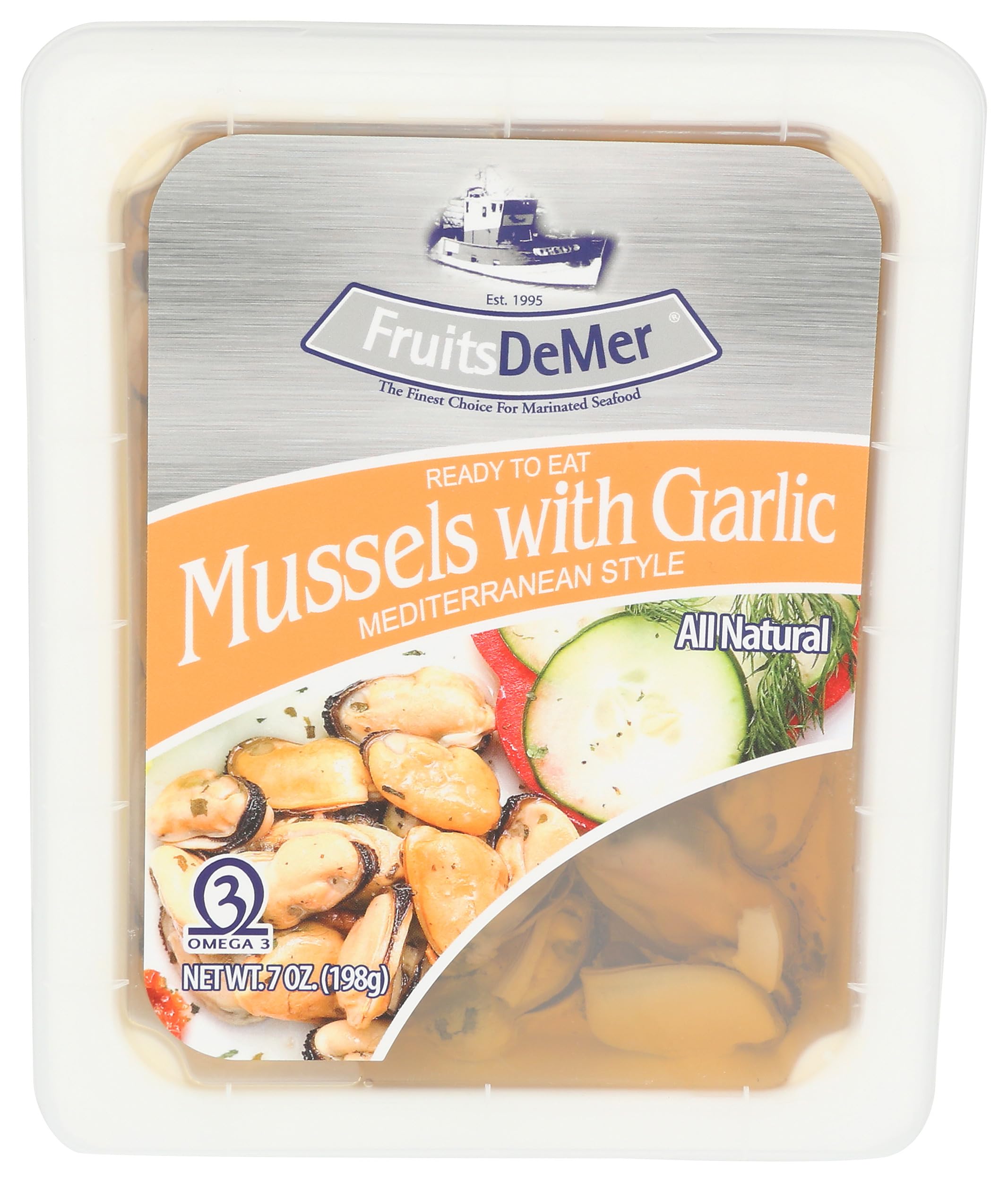 Fruits De Mer,Mussels With Garlic FDM, 7 Ounce
