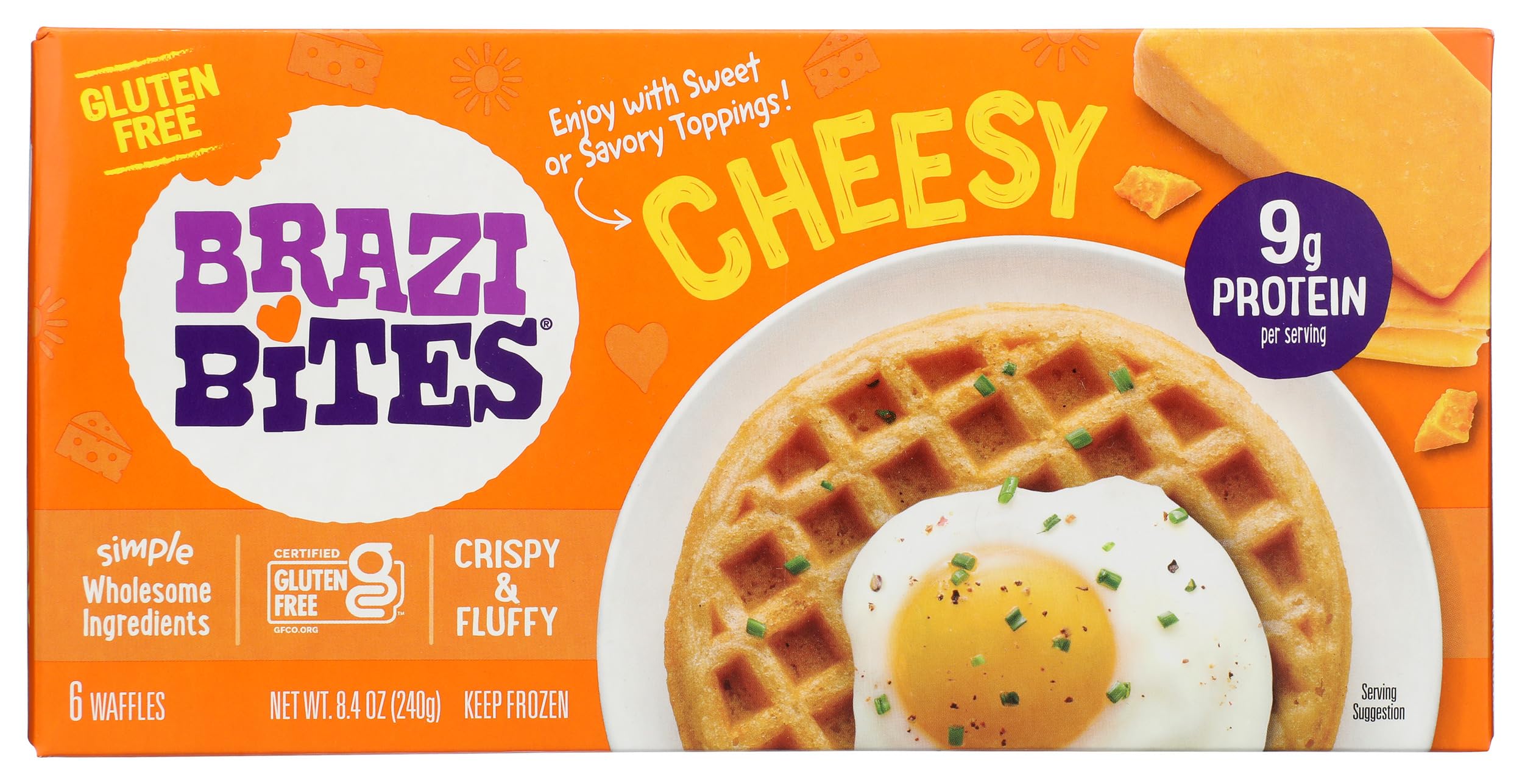 Waffles Cheesy Gluten Free, 8.4 Ounce