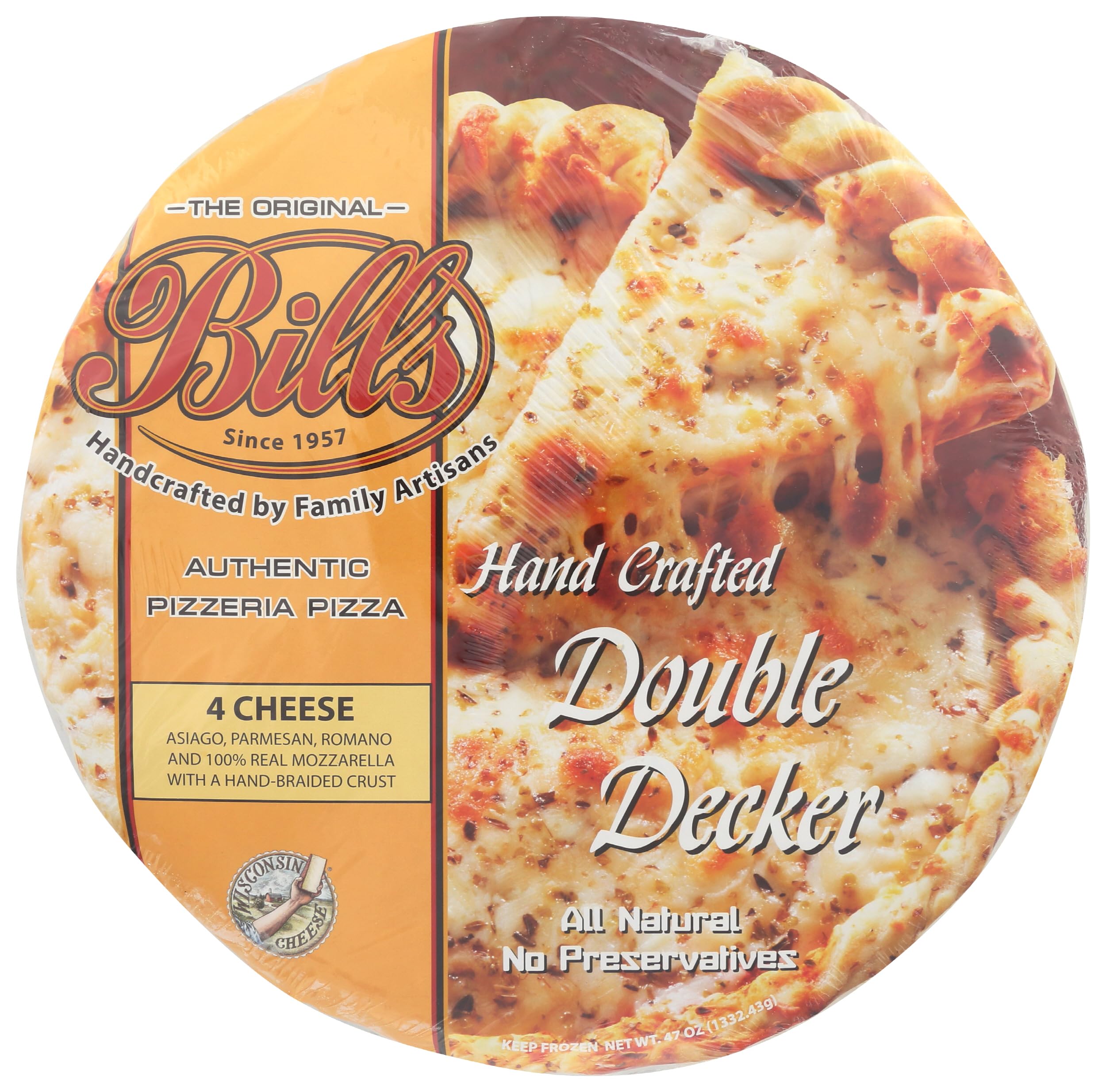 Bills Pizza Double Decker 4 Cheese Pizza, 47 OZ