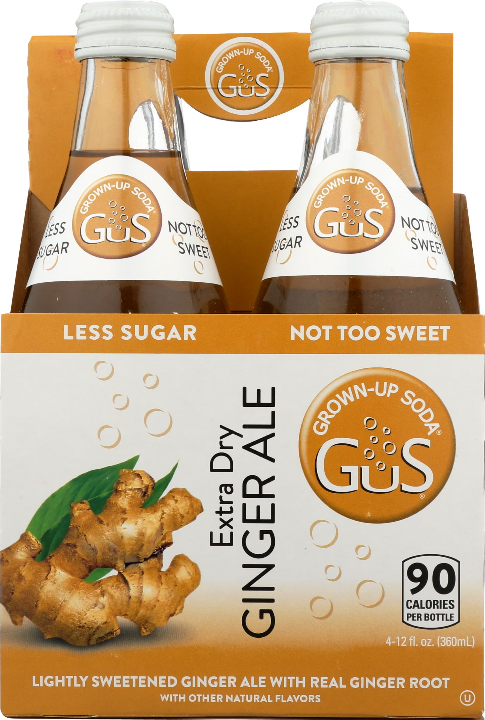 Gus Soda Extra Dry Ginger Ale 4 Pack, 12 FZ