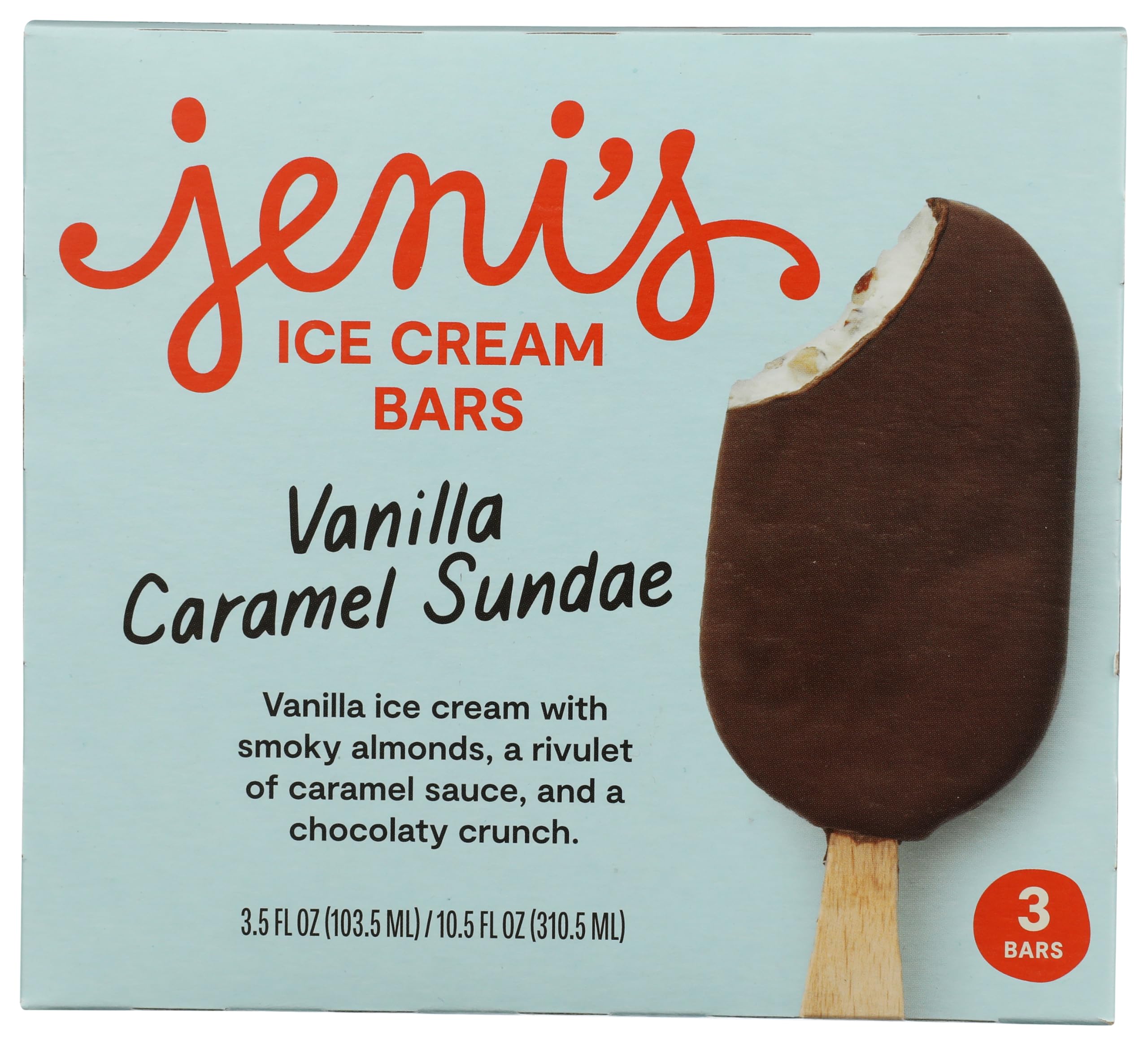 Jenis Splendid Ice Creams Vanilla Caramel Sundae Ice Cream Bars, 10.5 FZ