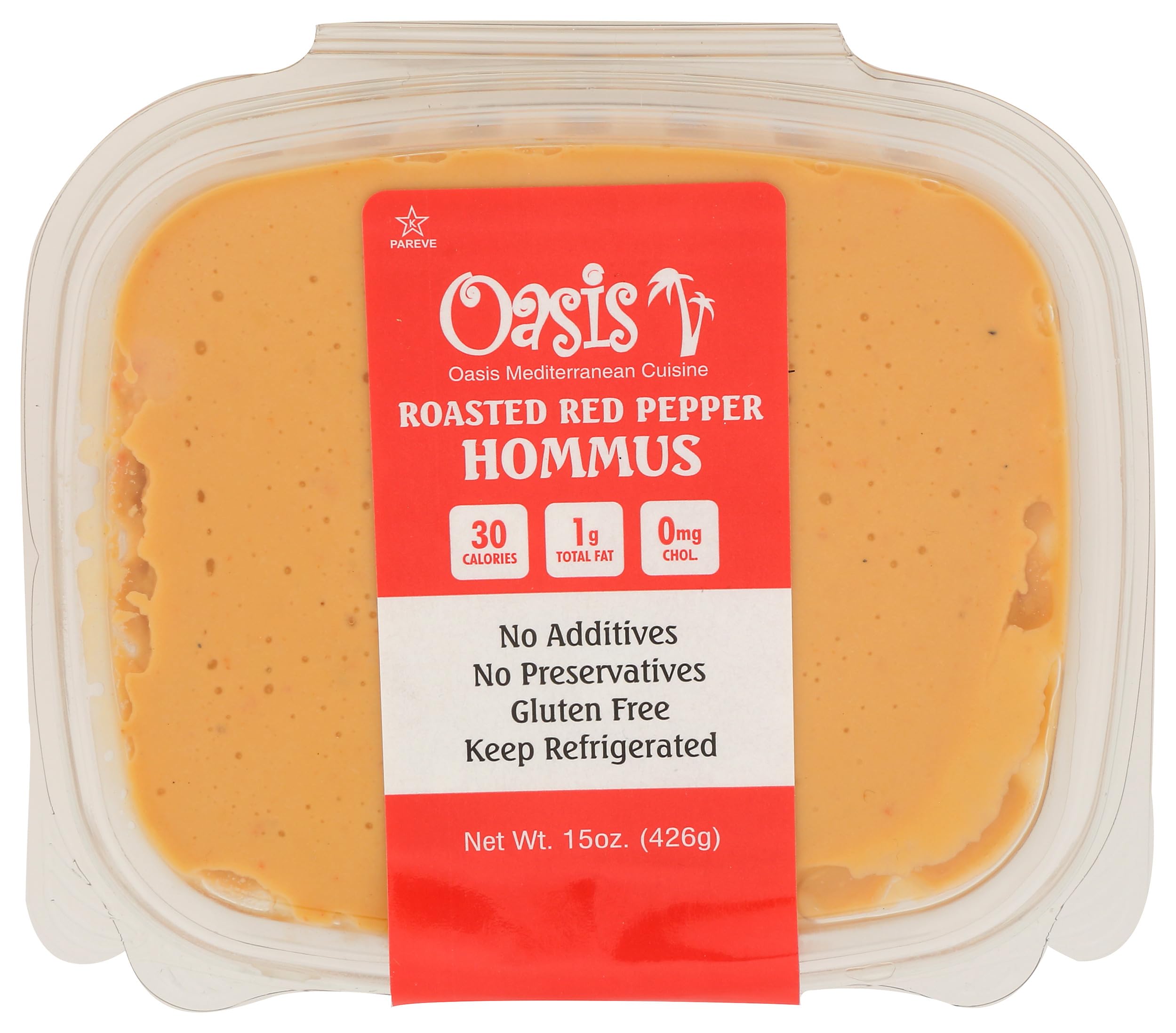 Oasis Foods Roasted Red Pepper Hommus 16 Oz, 16 Oz