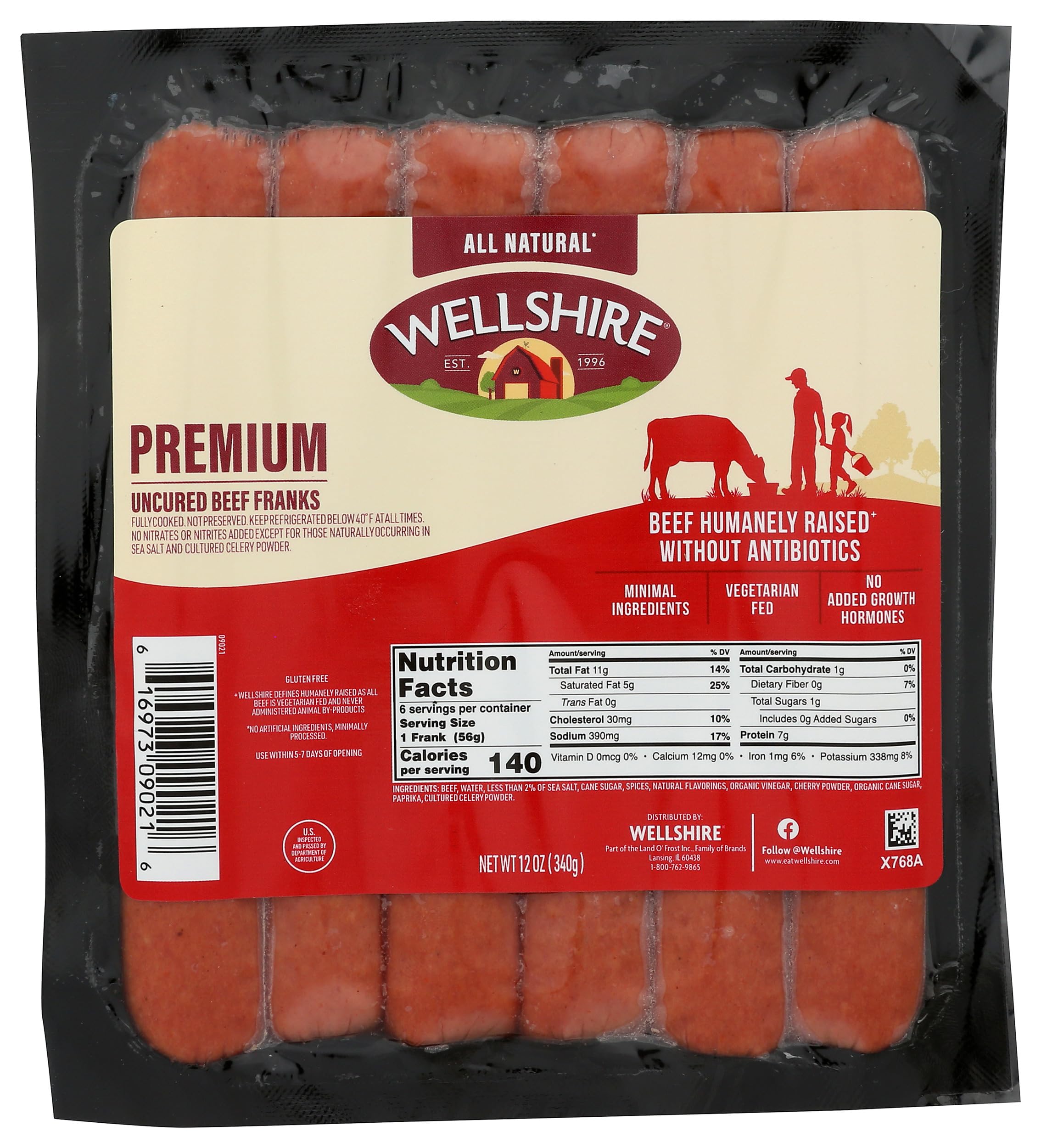 Beef Hot Dog Premium Franks, 12 Ounce