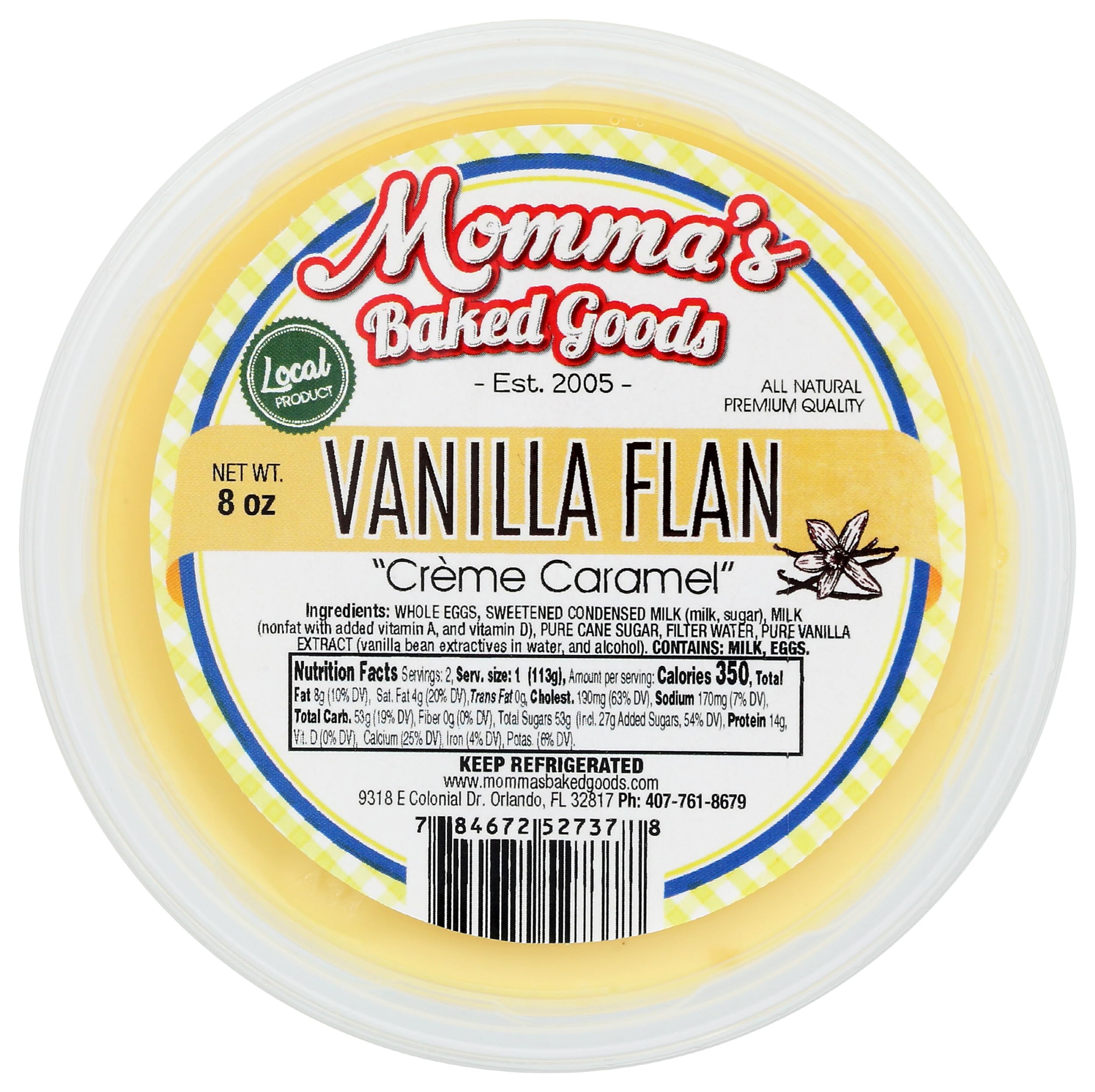 Momma's Baked Goods Vanilla Flan 8 Oz, 8 OZ