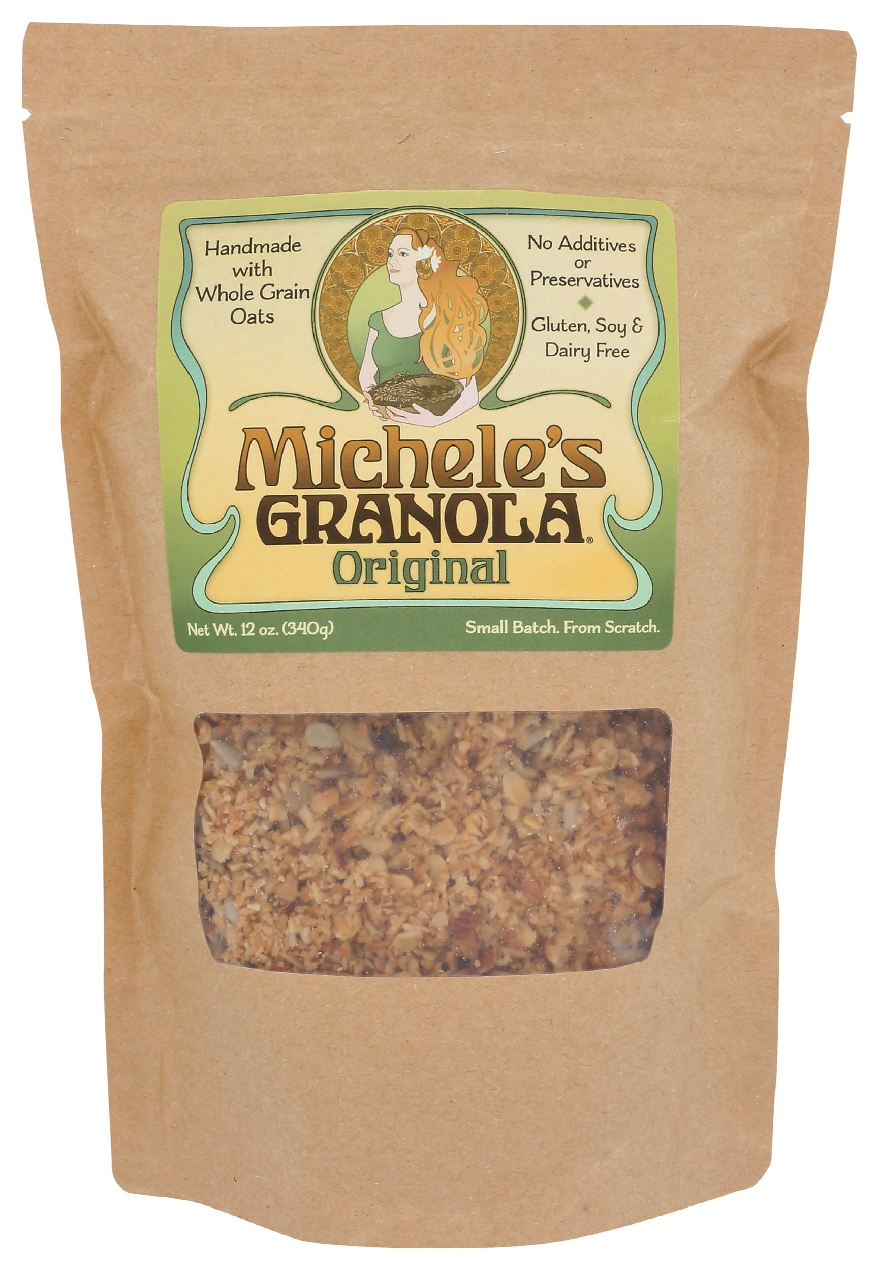 Michele's Granola - Original - Handmade Non-GMO Whole Grain Oats - Free of Gluten, Soy, Wheat, & Dairy | Bag Gluten-Free, Vegan, Made with Organic Whole-Grain Oats, Non-GMO, Handmade Crunchy Clusters