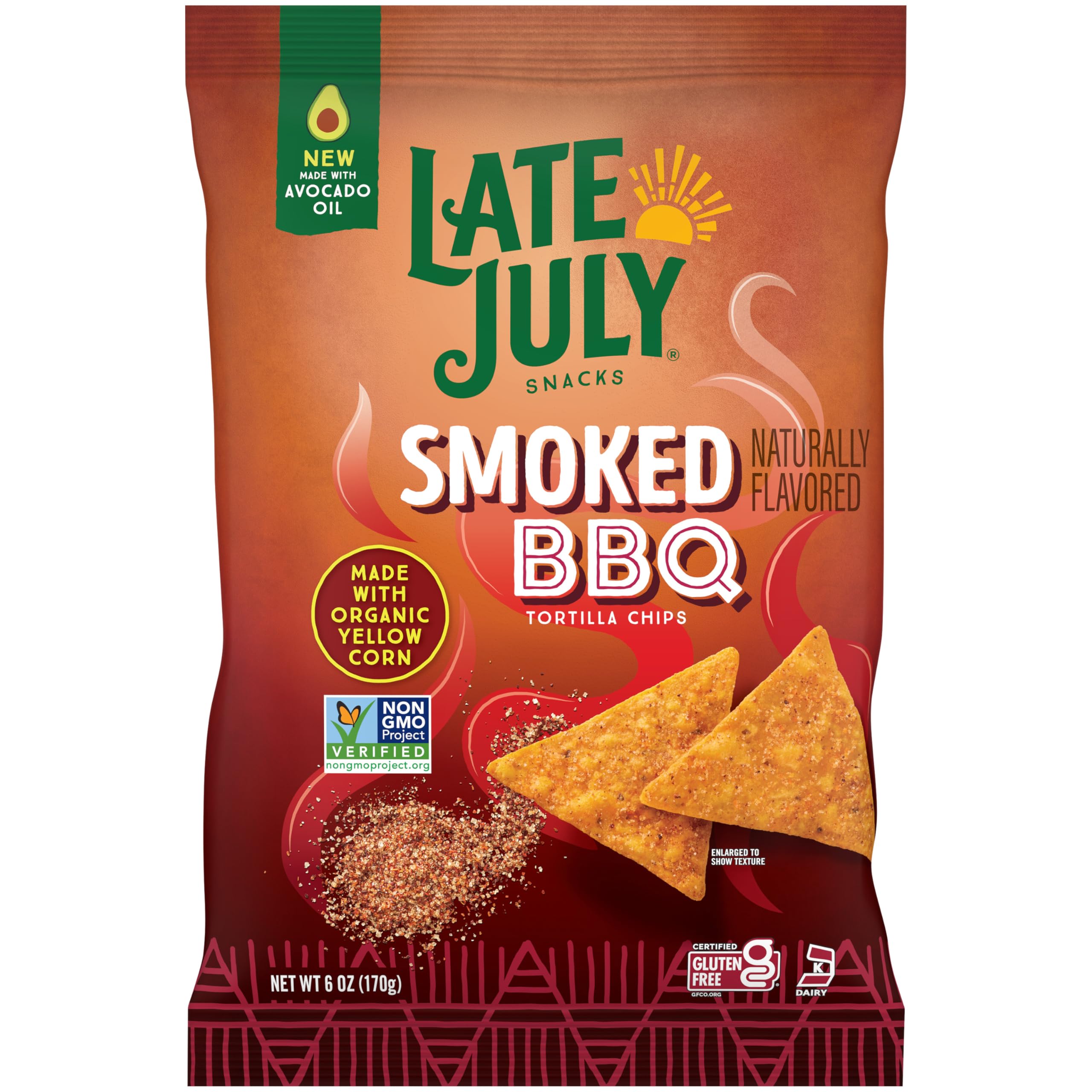 Late July Snacks Smoked BBQ Tortilla Chips, 6 Oz Bag