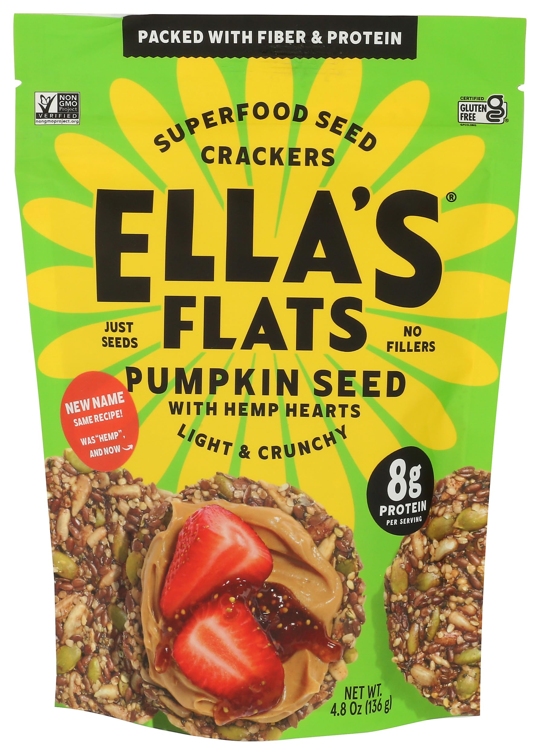 Ella's Flats, Crisp All Seed Hemp Gluten Free Non-Gmo, 6.5 Ounce