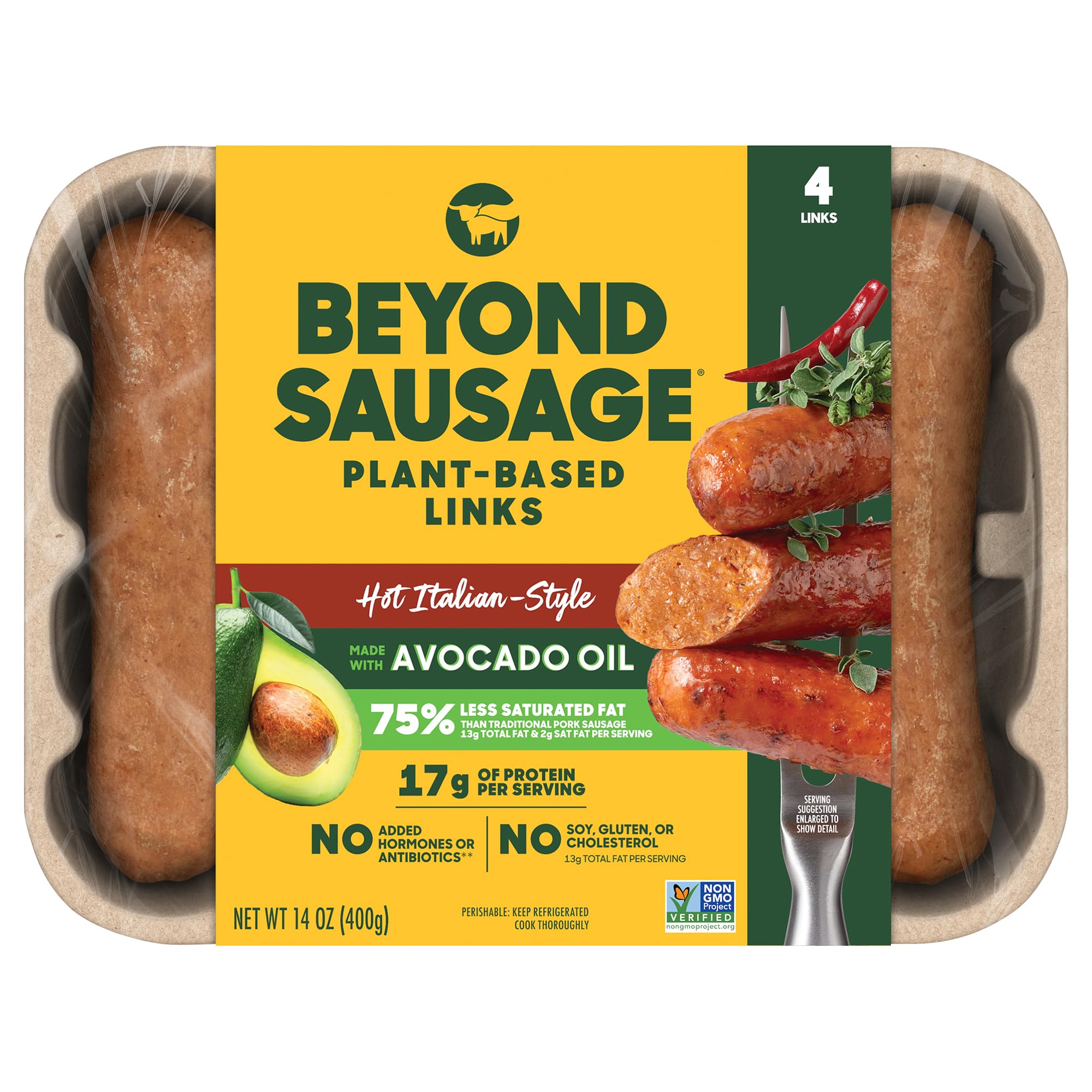 Beyond Meat, Alternative Meat Sausage Hot Italian, 14 Ounce