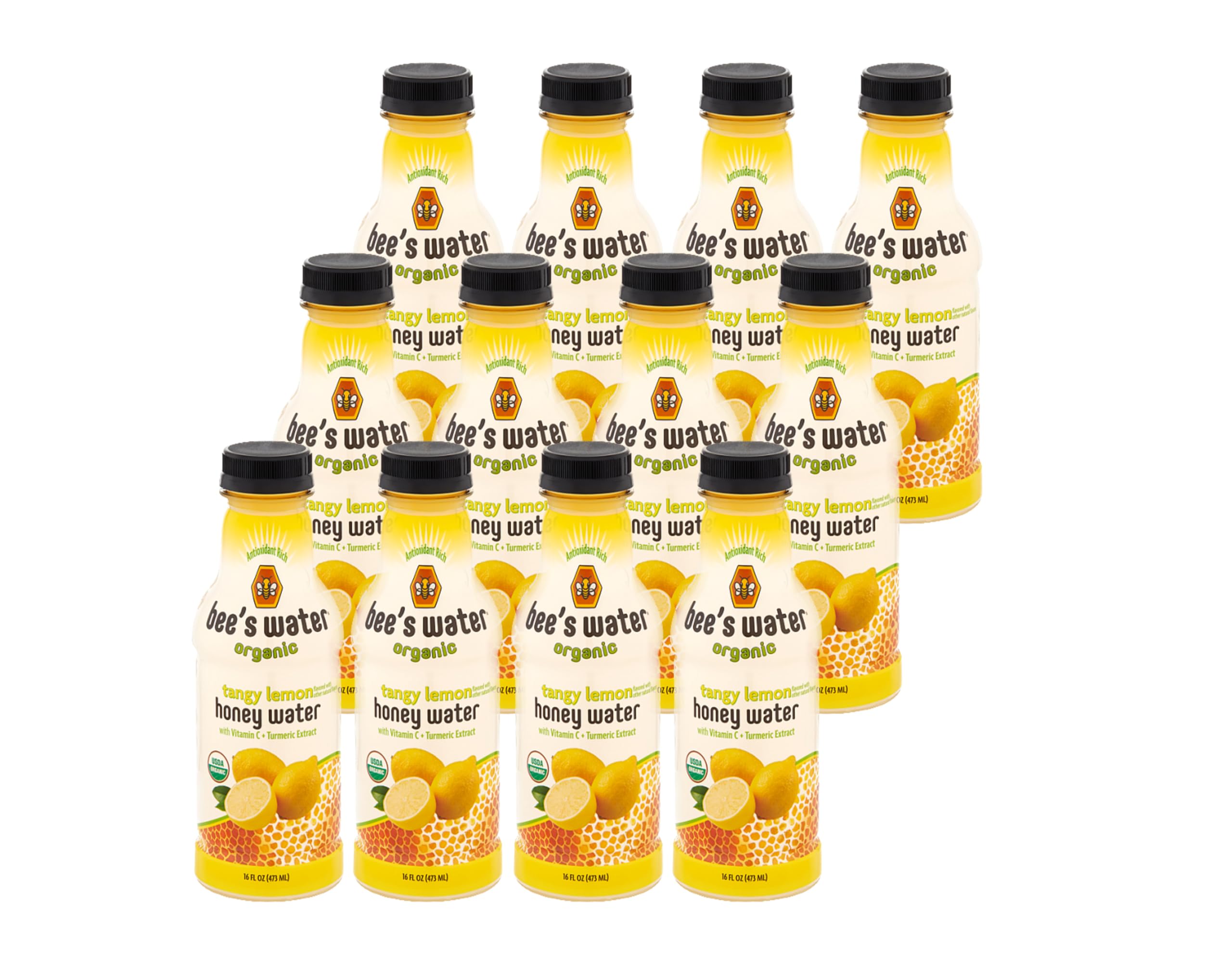 Bees Water, Water Honey Tangy Lemon Organic, 16 Fl Oz