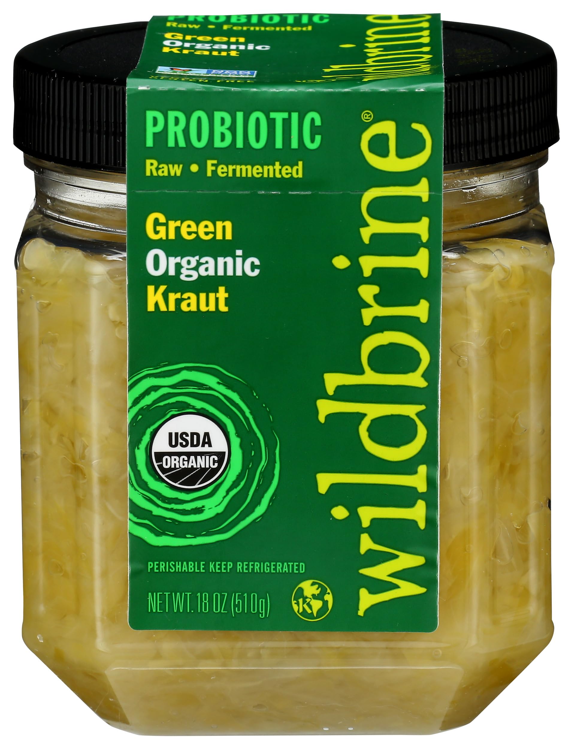 Wildbrine Organic Green Sauerkraut 18 oz Jar
