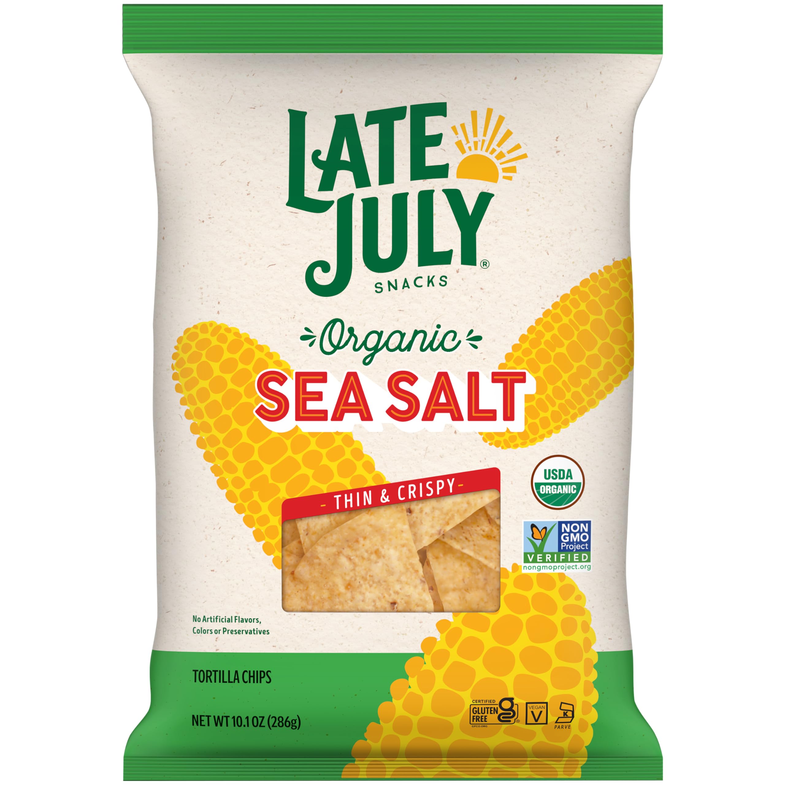 Late July Restaurant Style Sea Salt Tortilla Chips, 10.1 Oz Bag