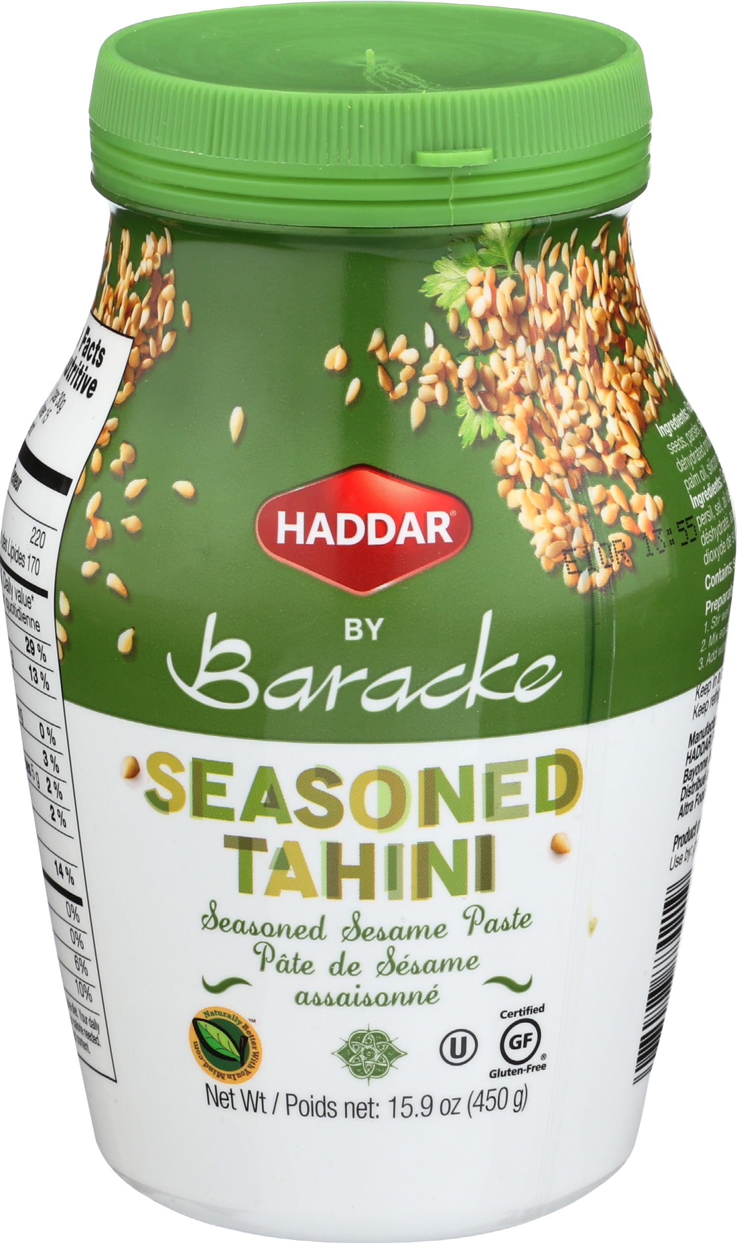 Haddar Seasoned Tahini by Barake, 15.9 Oz Bottle