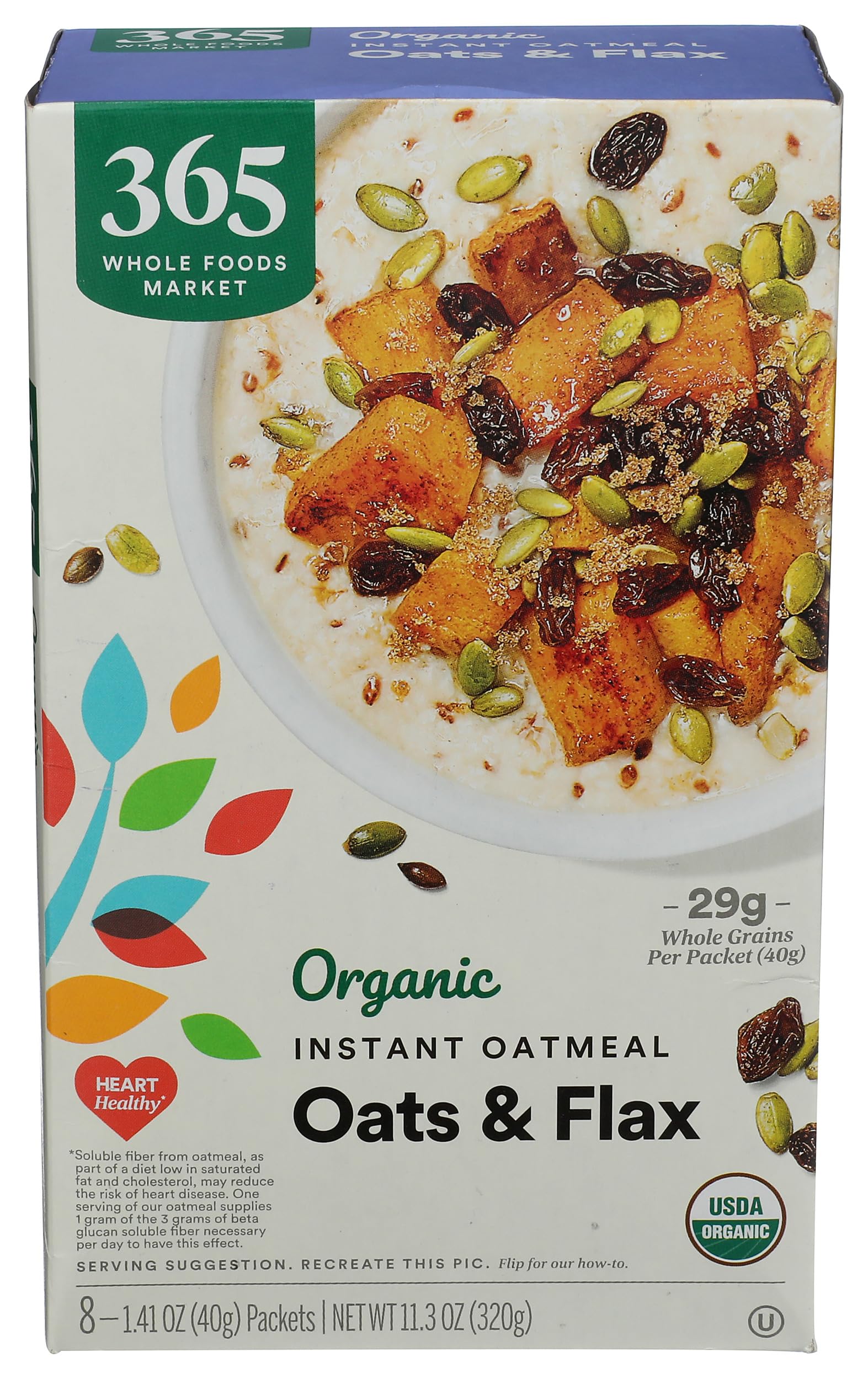 Organic Instant Oats and Flax 8 Pack, 11.3 OZ