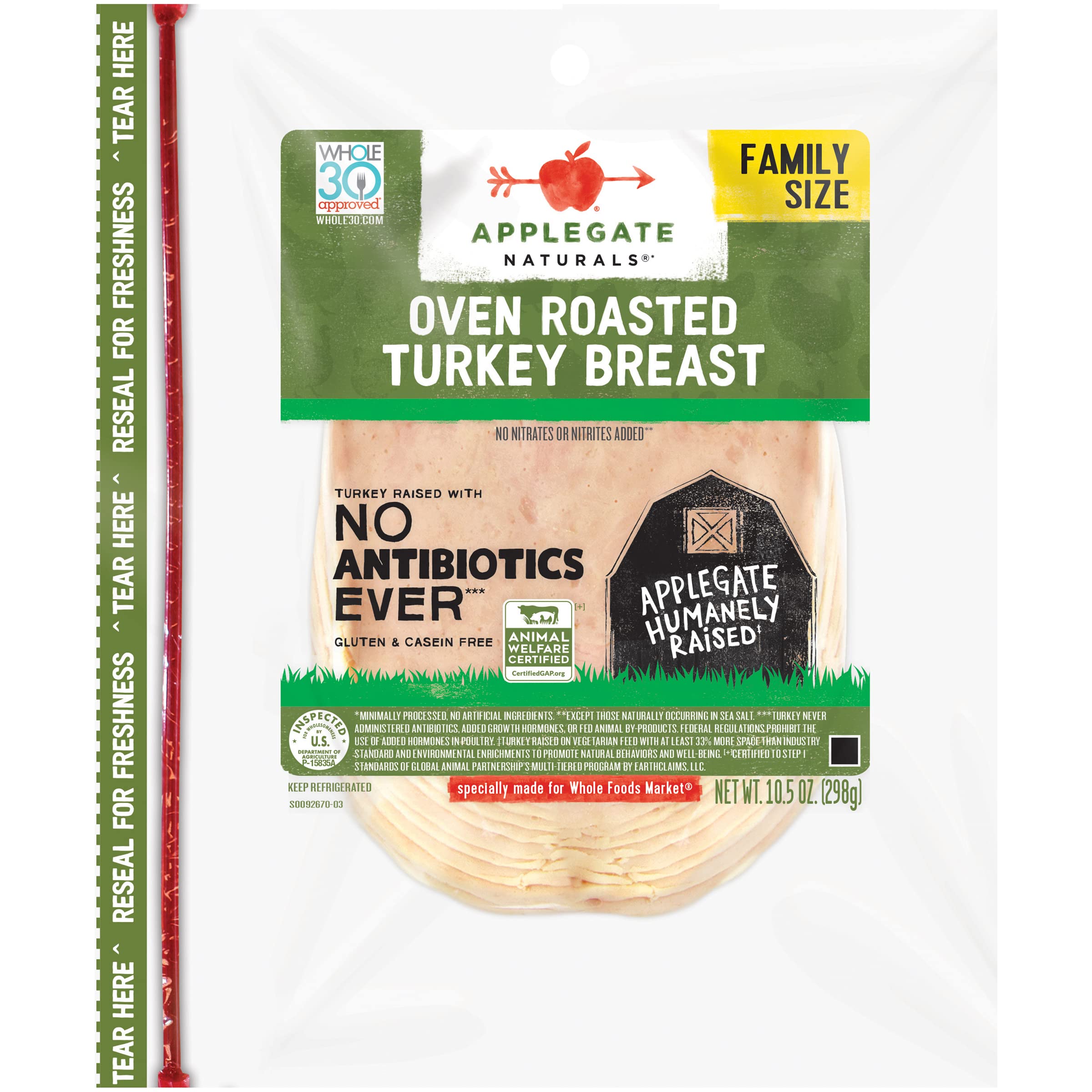 Natural Oven Roasted Turkey Breast Family Size, 10.5oz