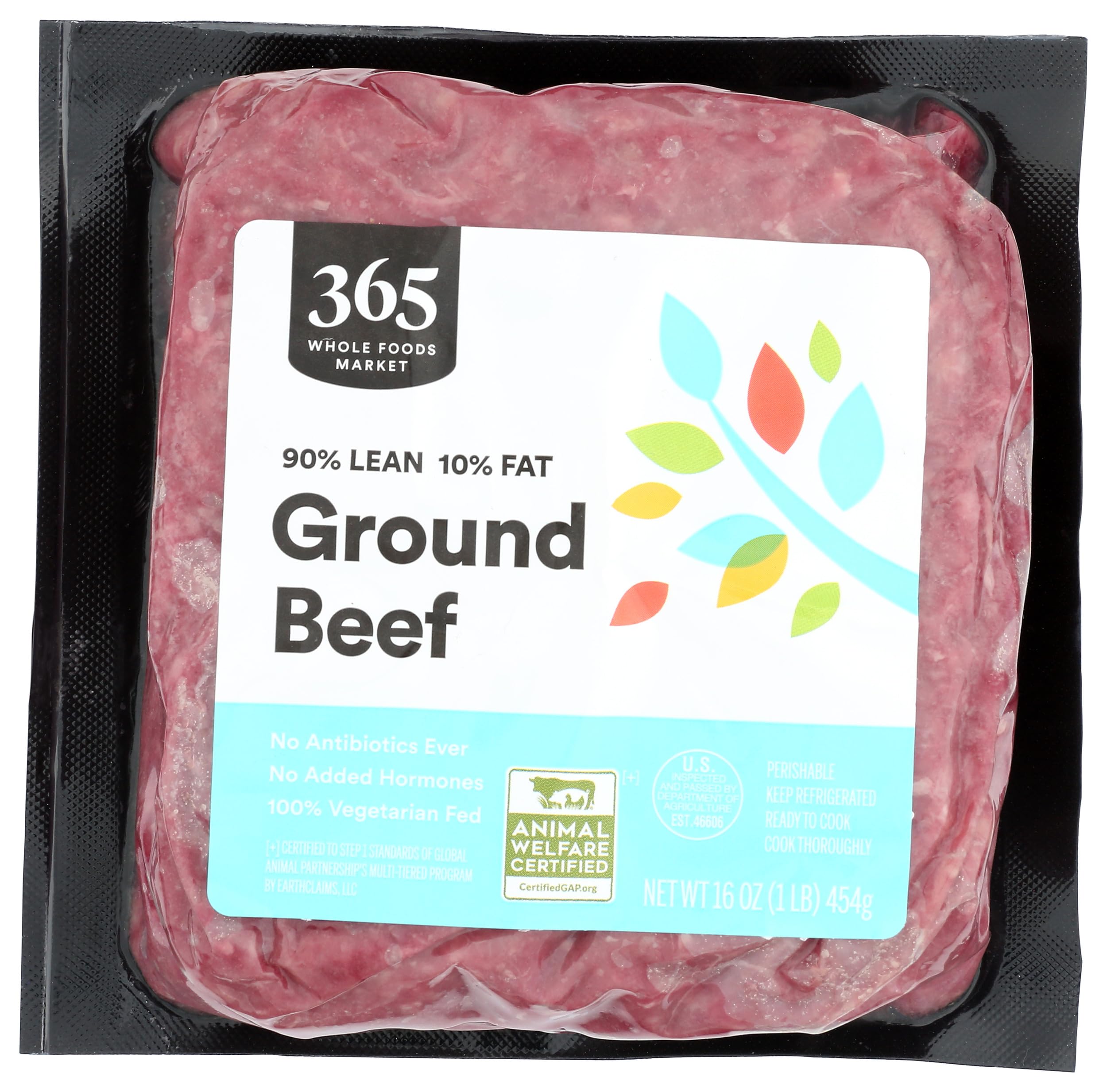 365 by Whole Foods Market Ground Beef 90% Lean/10% Fat, 16 OZ
