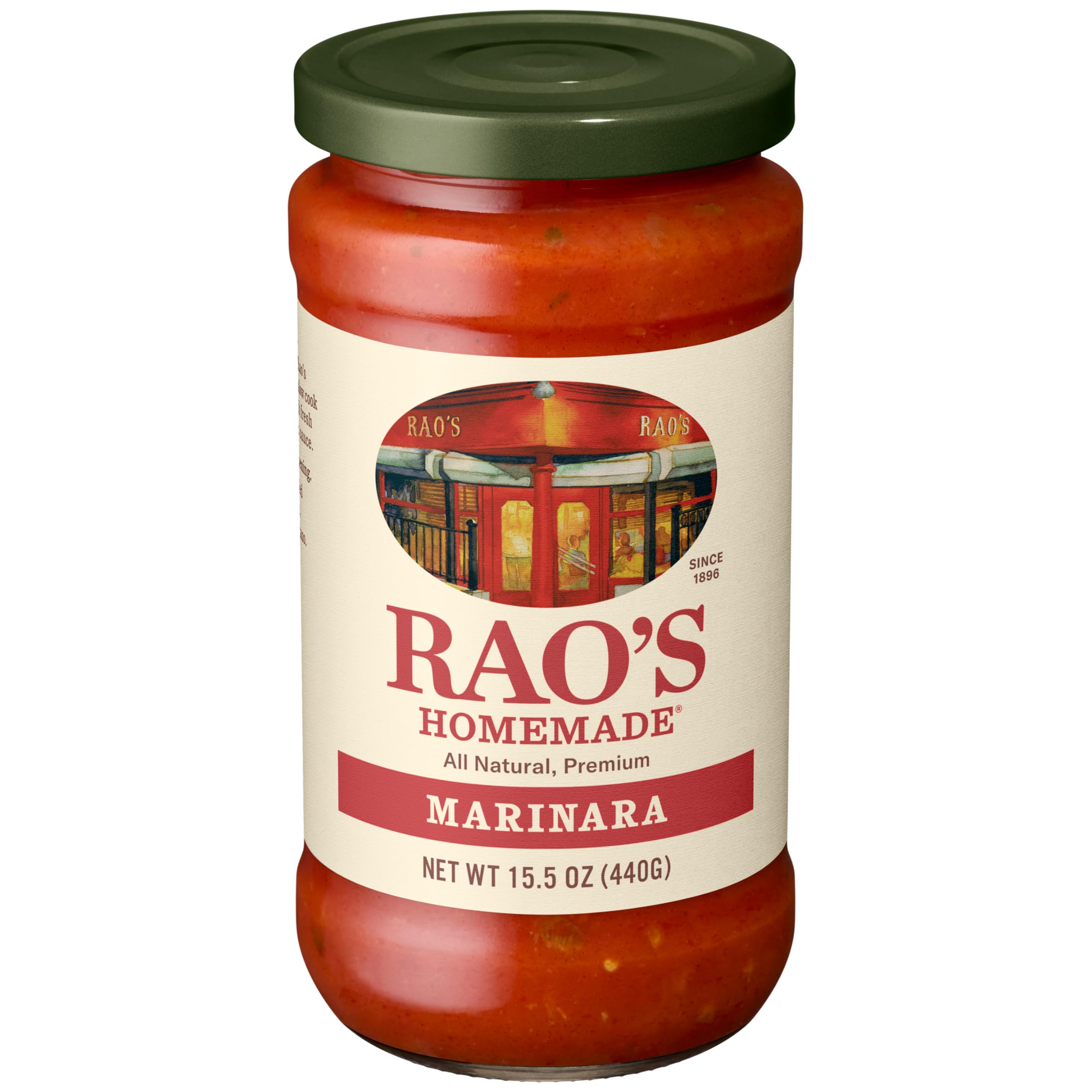 Rao's Homemade Marinara All Purpose Pasta Sauce, No Sugar Added, Carb Conscious, Keto Friendly, All Natural, Premium Quality, With Italian Tomatoes & Olive Oil, 15.5 Oz