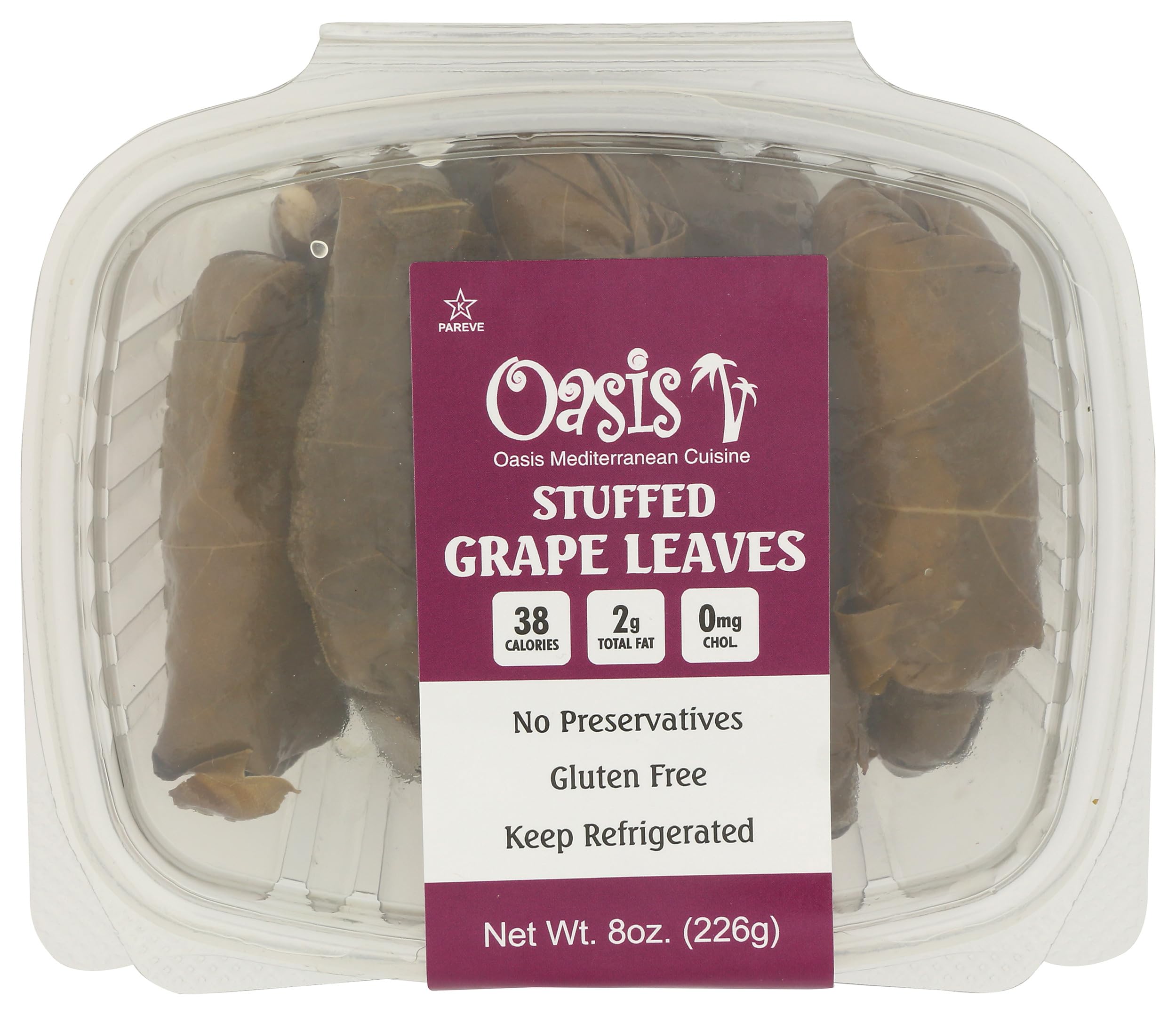 Oasis Foods Stuf Grape Leaves Vegetarian Small 8 Oz, 8 OZ
