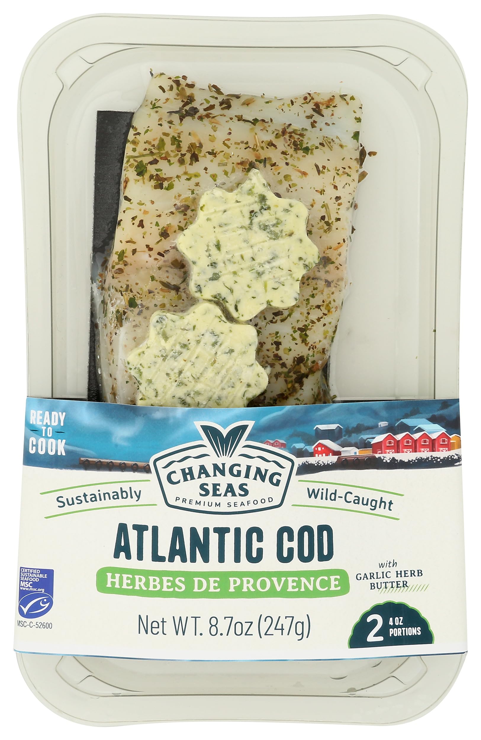 Changing Seas Herbs de Provence Cod with Garlic Herb Butter, 8 OZ
