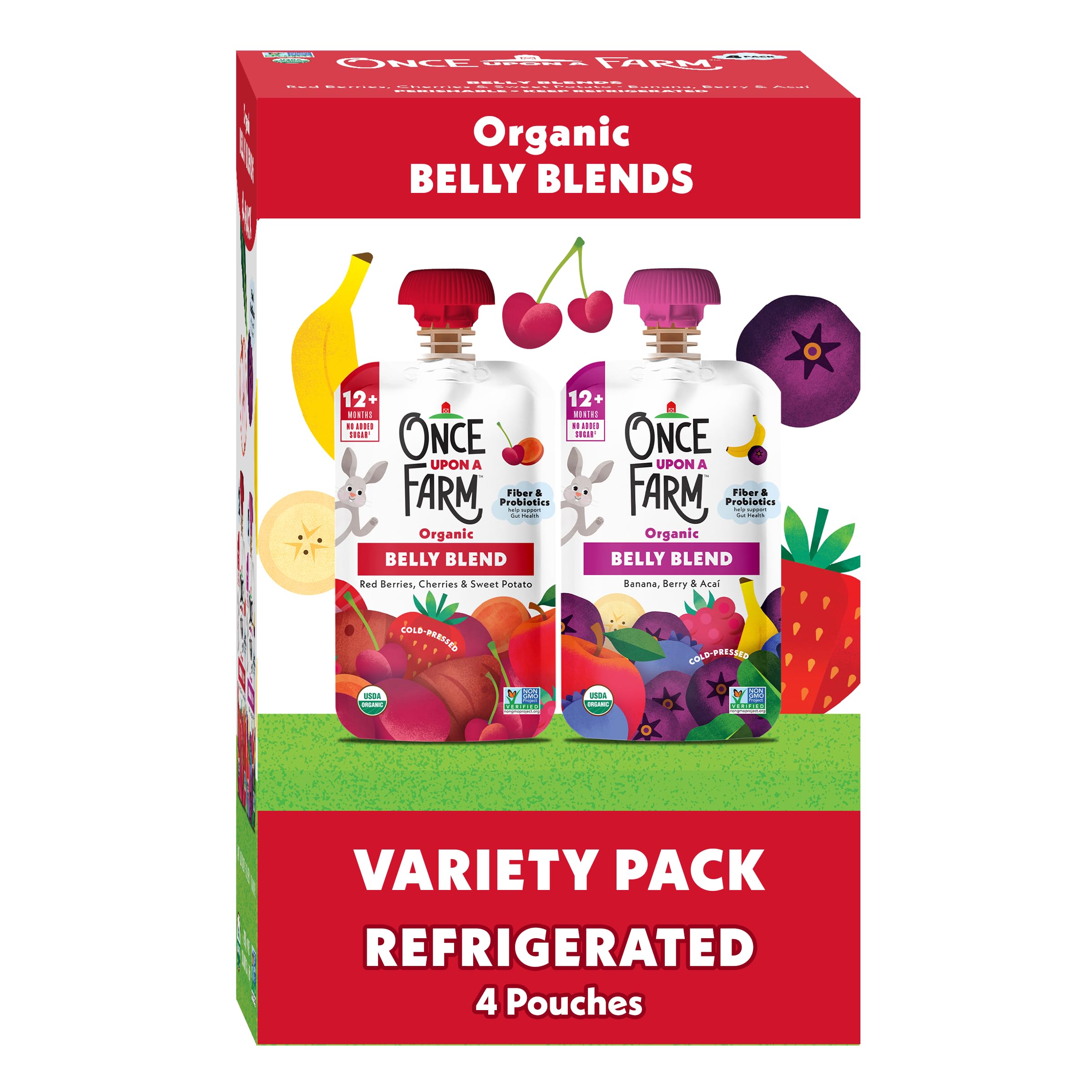 Once Upon a Farm Organic Belly Blends 4pk, 12.8oz