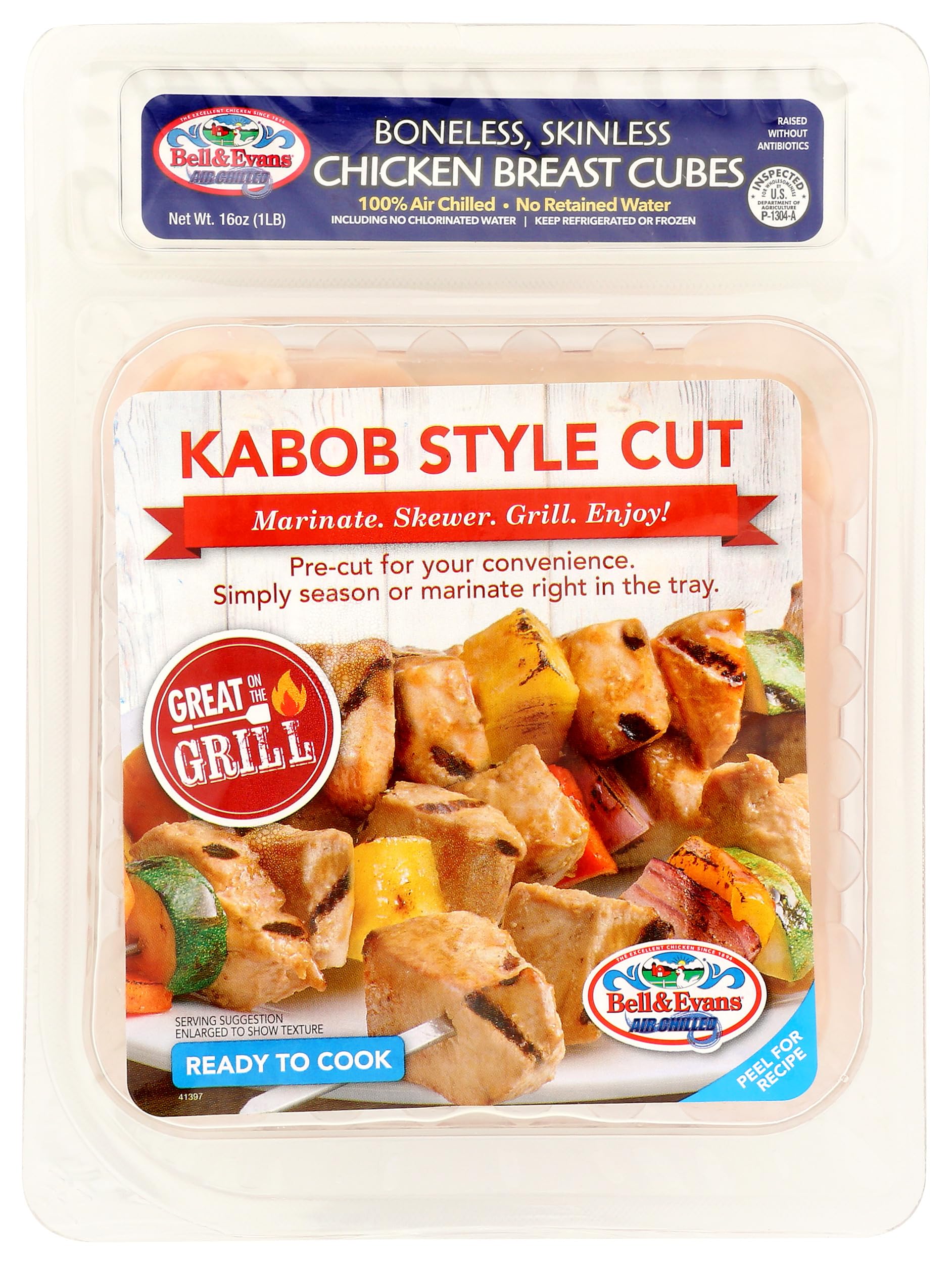Breast Kabob Cubes Boneless Skinless