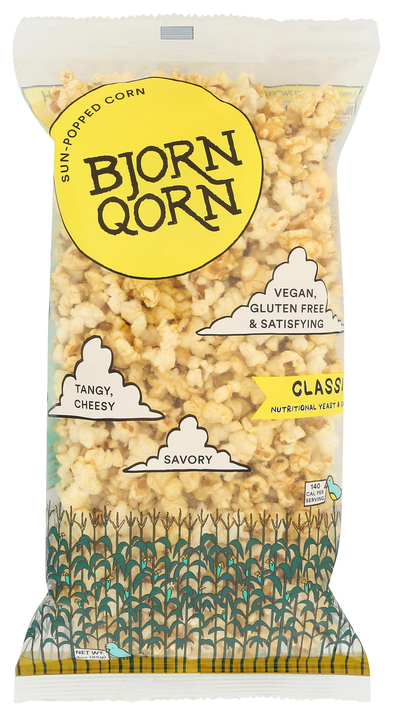 Bjornqorn, Popcorn Sun Popped Classic, 3 Ounce