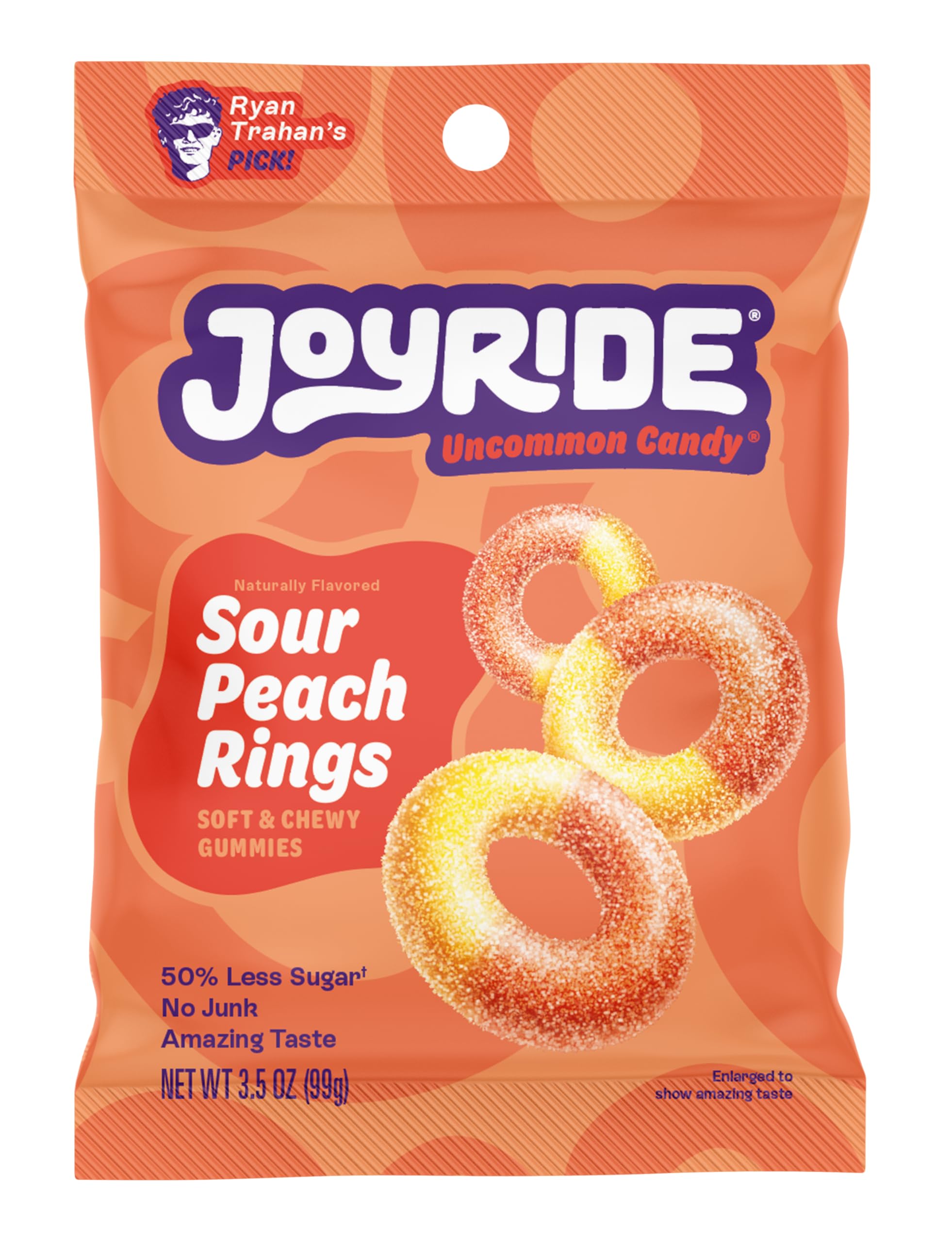 Joyride, Peach Rings, 3.5 Ounce