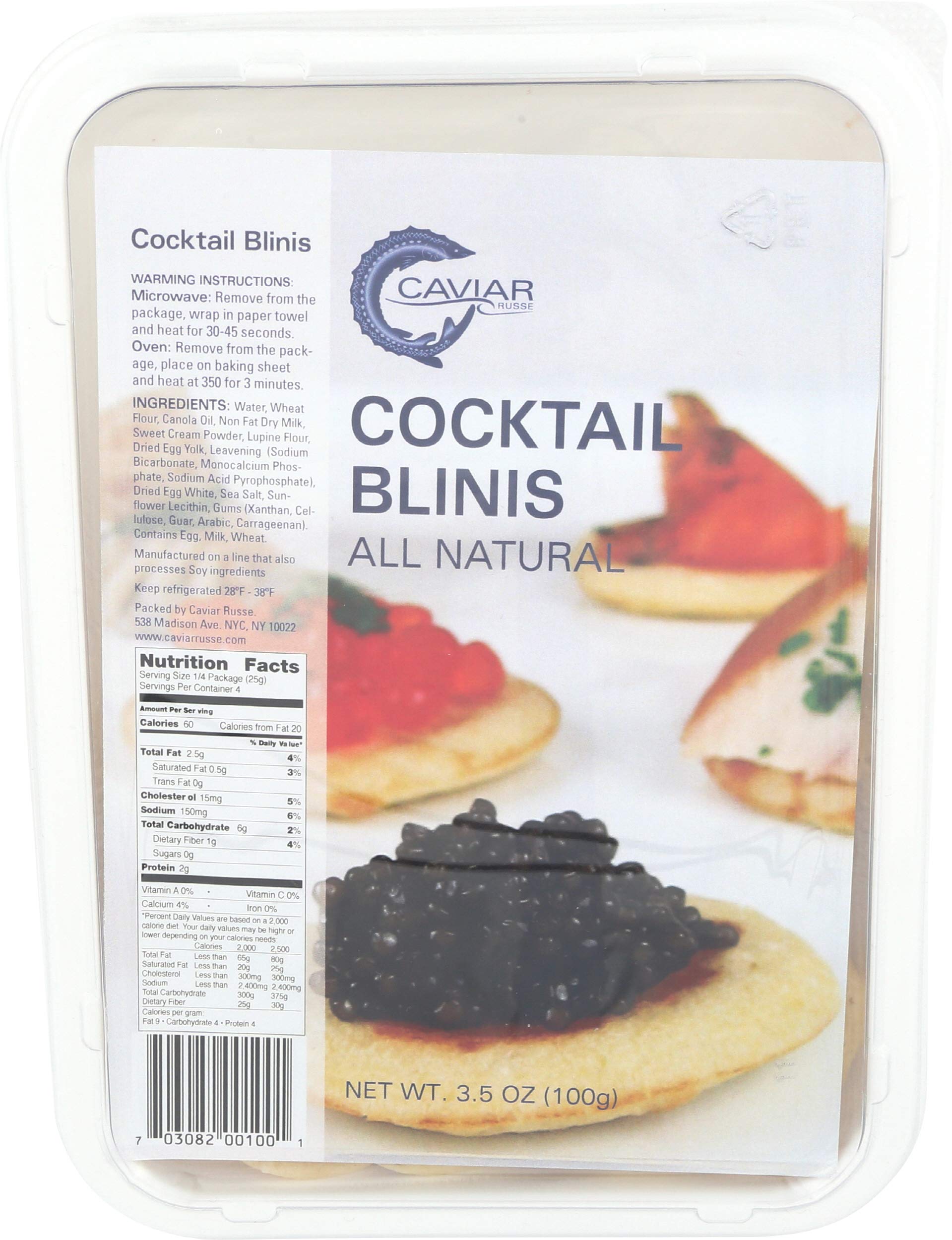 Caviar Russe Cocktail Blini, 3.5 Ounce