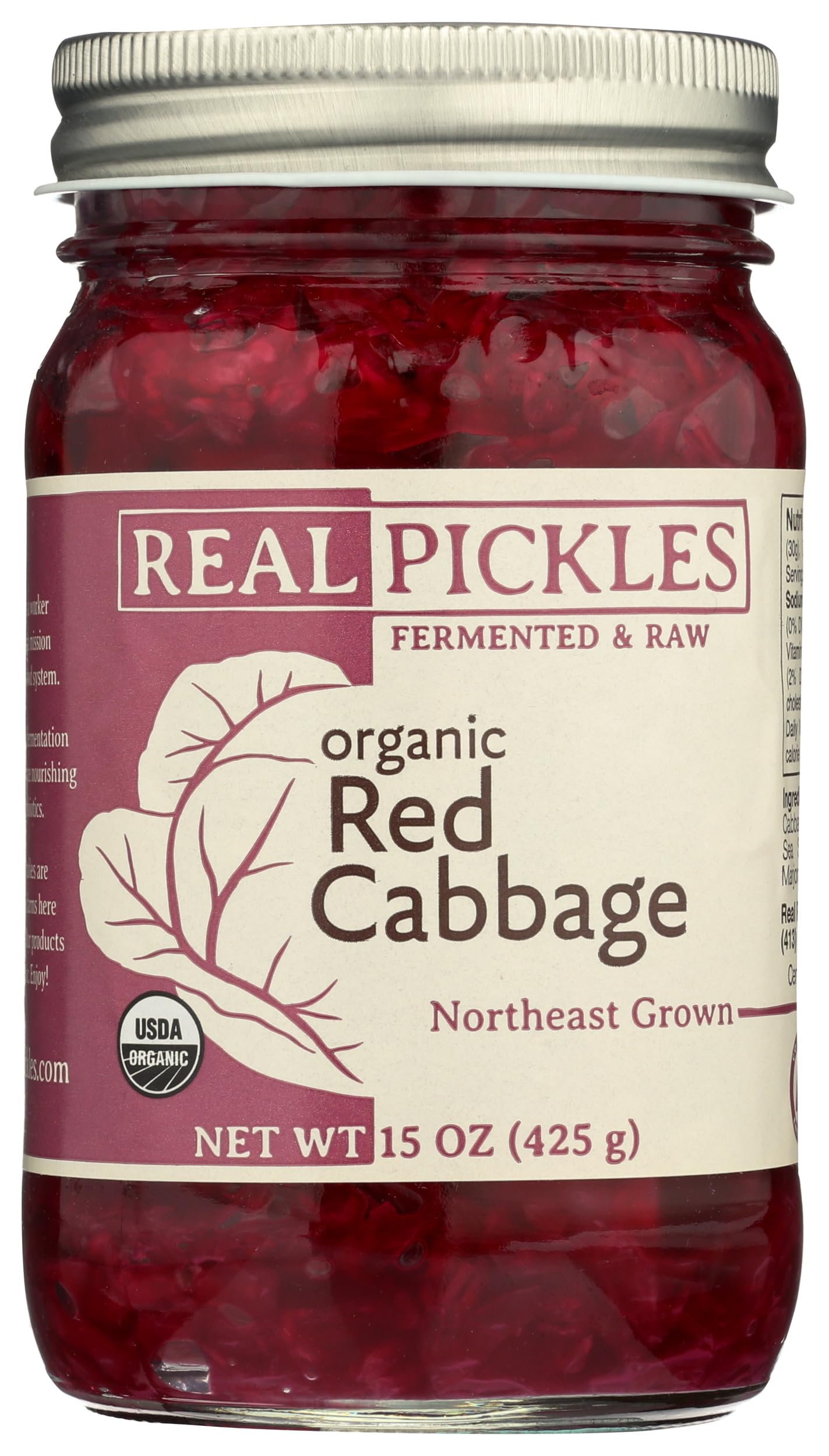 Real Pickles Cabbage Red Organic, 15 Ounce