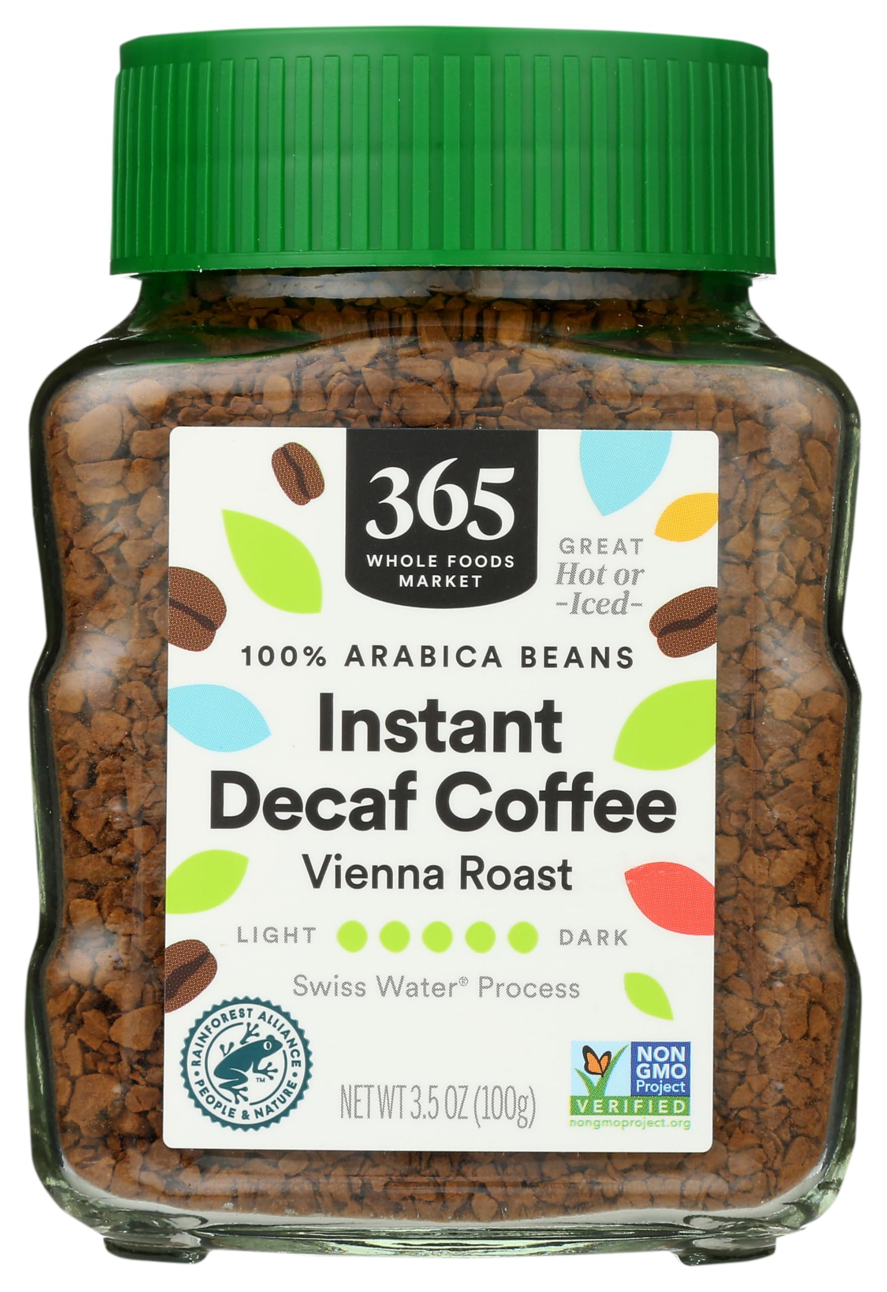 Decaf Instant Coffee, Dark Vienna Roast, Swiss Water Process, 3.5 Ounce