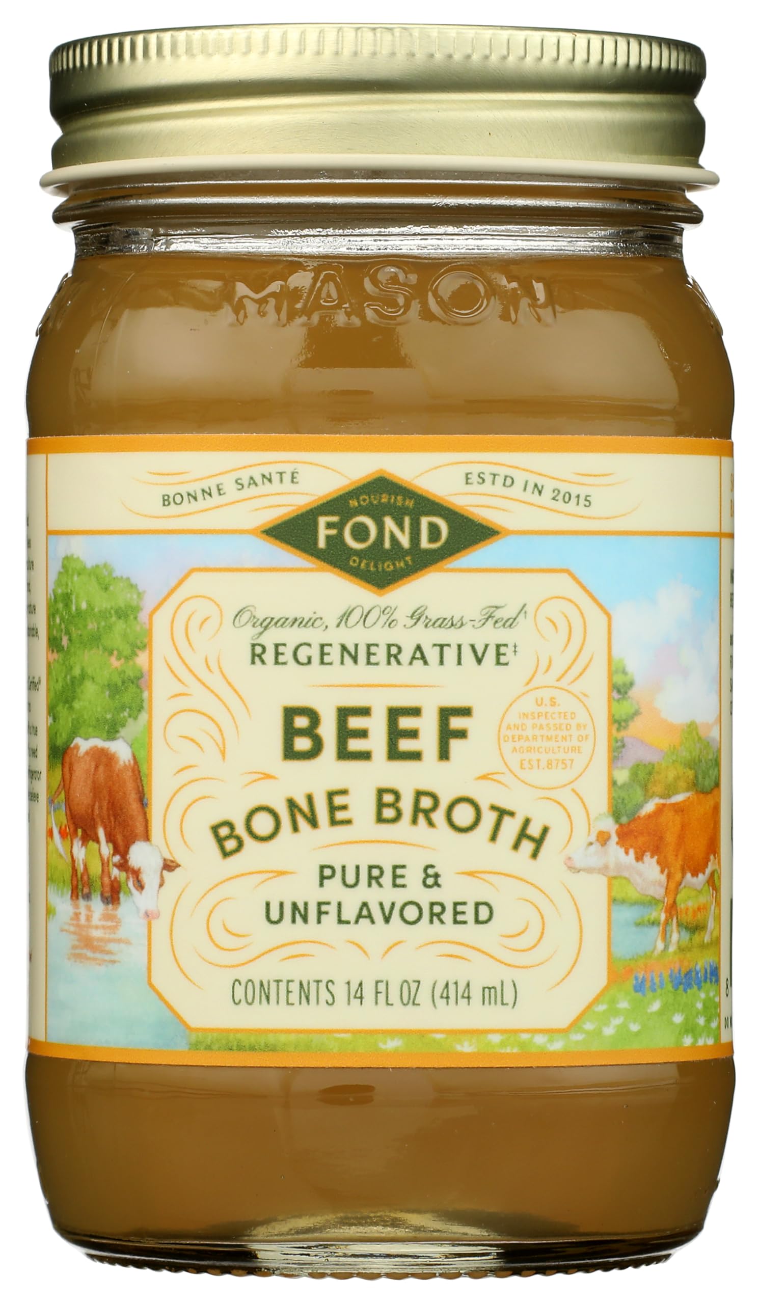 Fond Bone Broth Bone Broth Beef Regenerative, 14 Ounce
