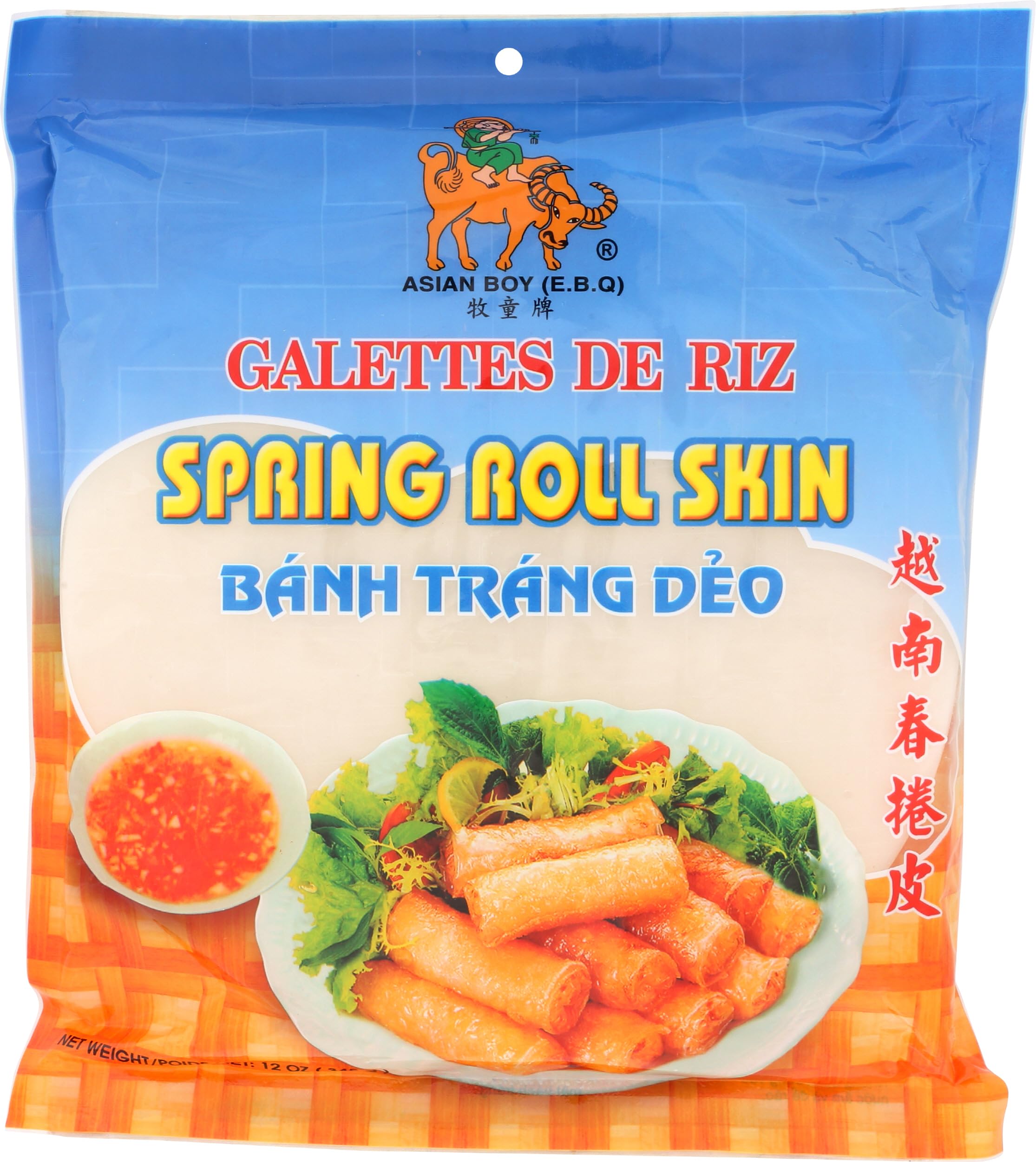 Asian Boy Spring Roll Rice Wrapper 8 Inch, 12 OZ