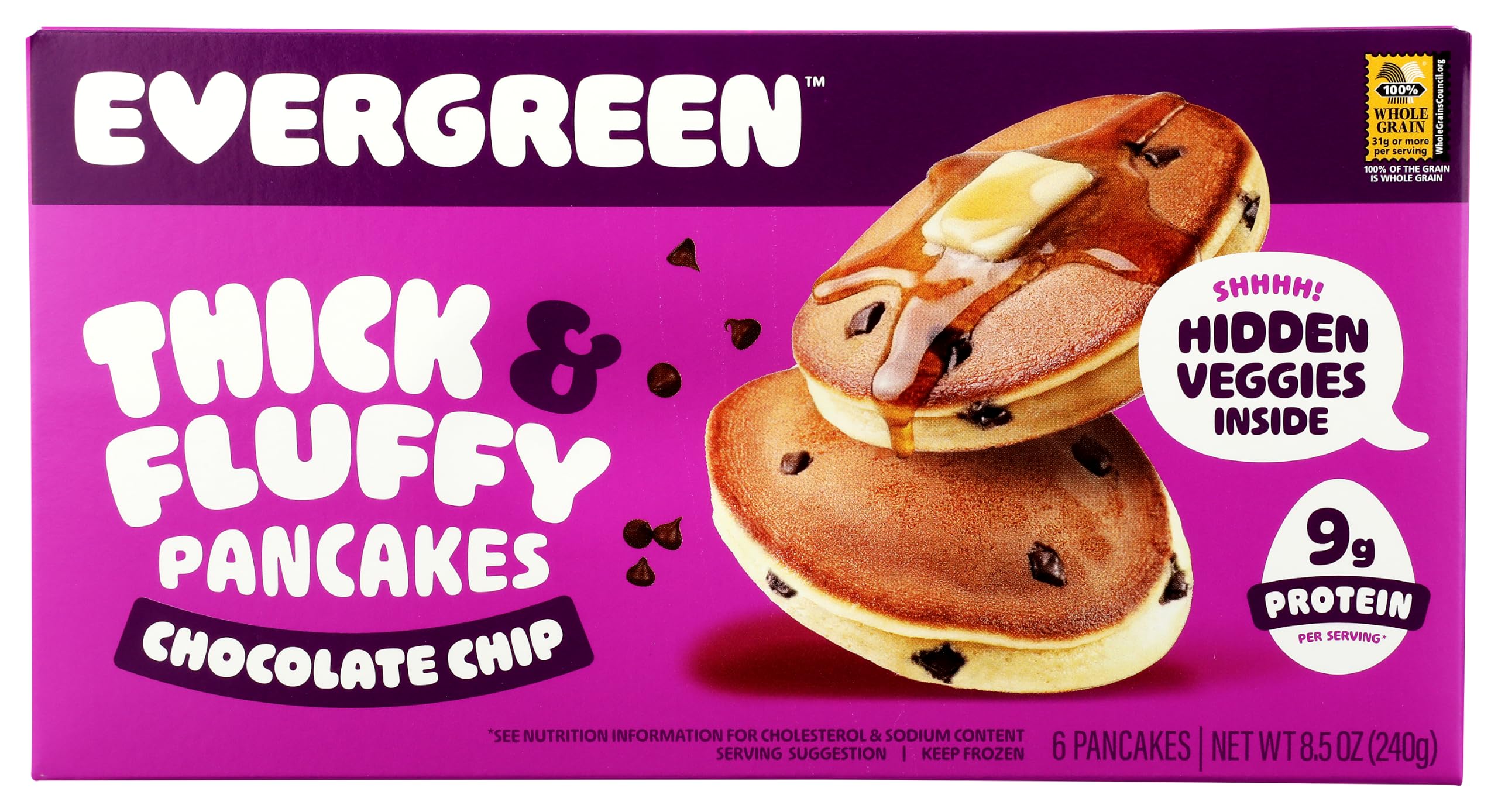 Evergreen Thick & Fluffy Chocolate Chip Pancakes, 8.5 OZ