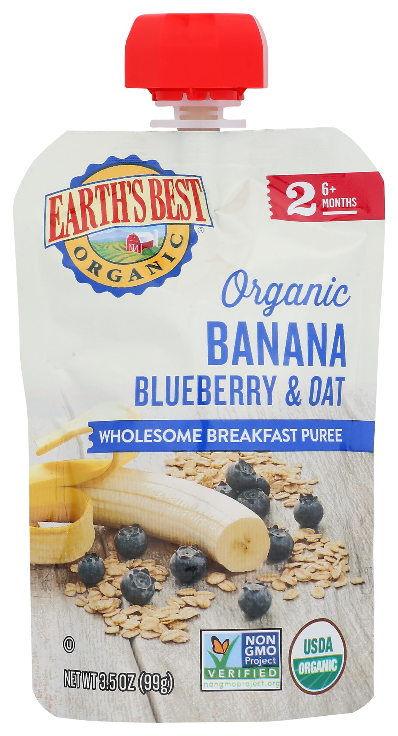 Earths Best Baby Pouch Blueberry Banana, 4 oz