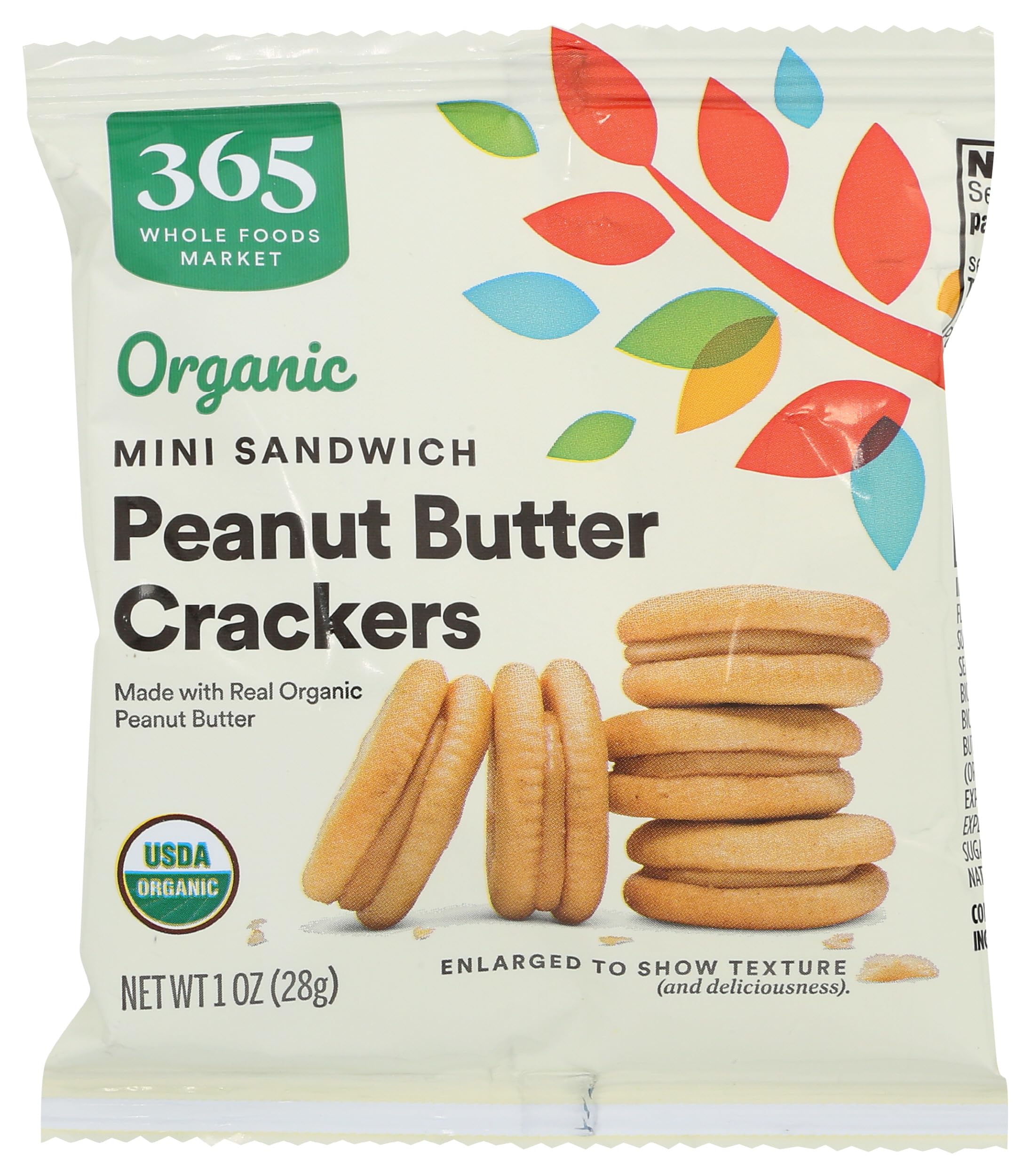 365 by Whole Foods Market Organic Mini Peanut Butter Sandwich Crackers individual bag, 1 OZ