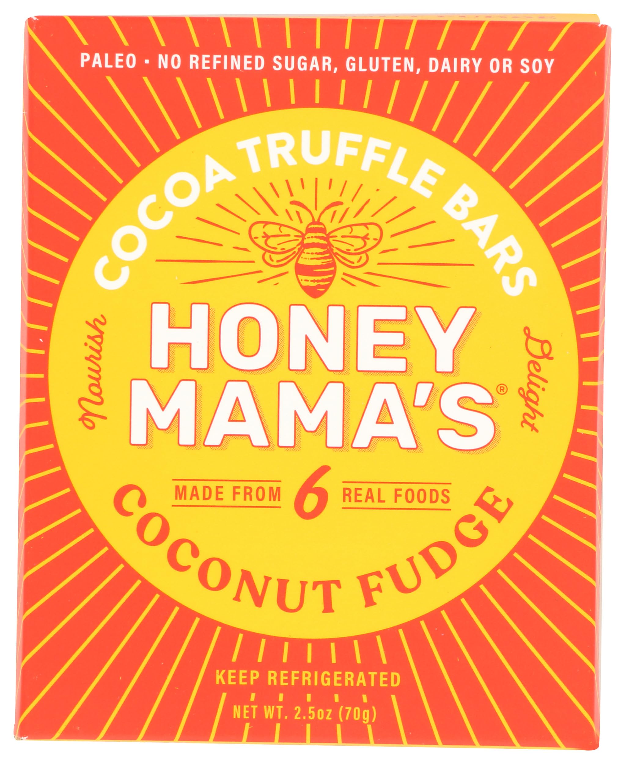 Honey Mamas, Bar Cocao Nectar Coconut Organic, 2.5 Ounce
