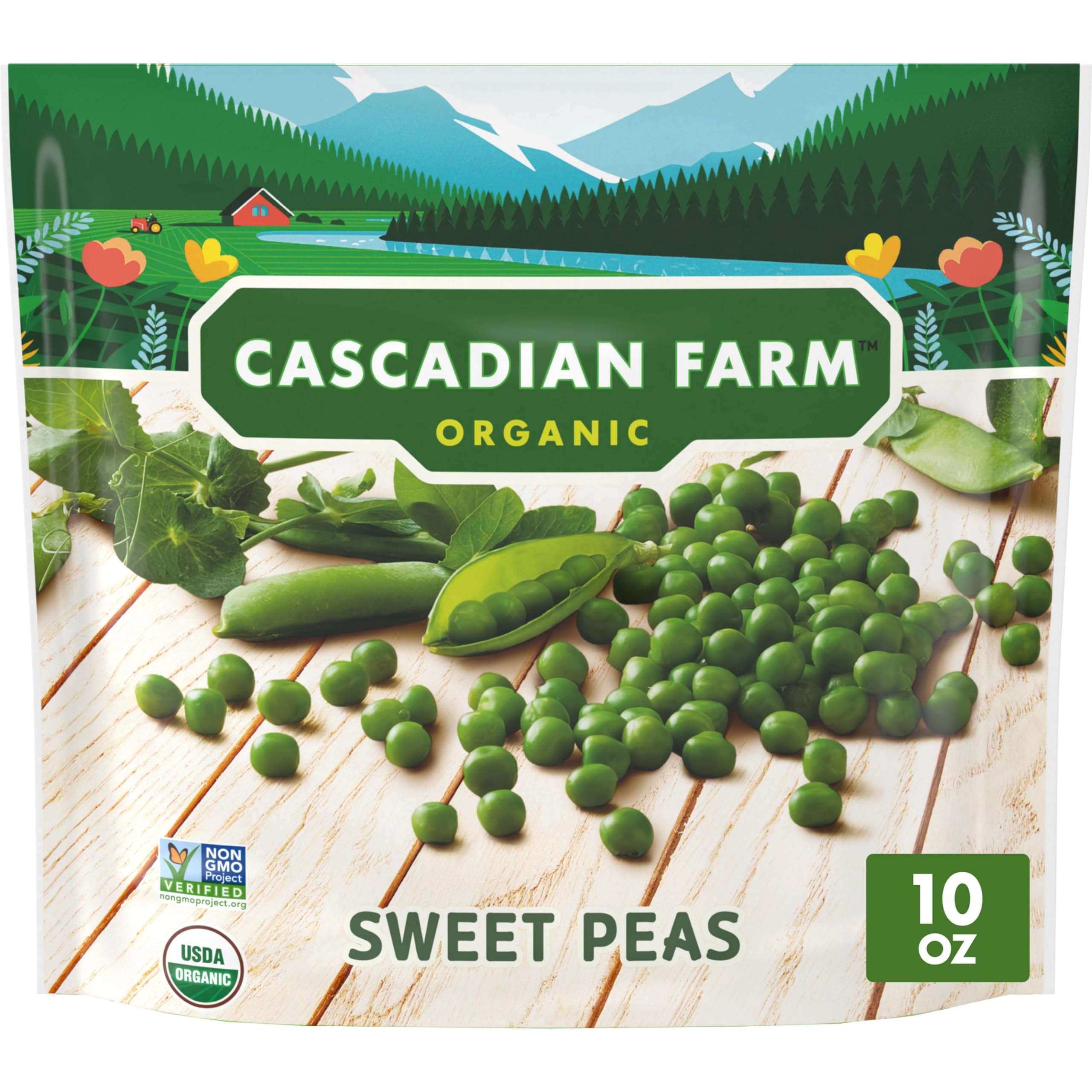 Peas Sweet Organic, 10 Ounce | USDA Organic & Non-GMO Project Verified, Stovetop or Microwave Ready, Great for Pot Pies, Soups, Curry & Stir-Fry