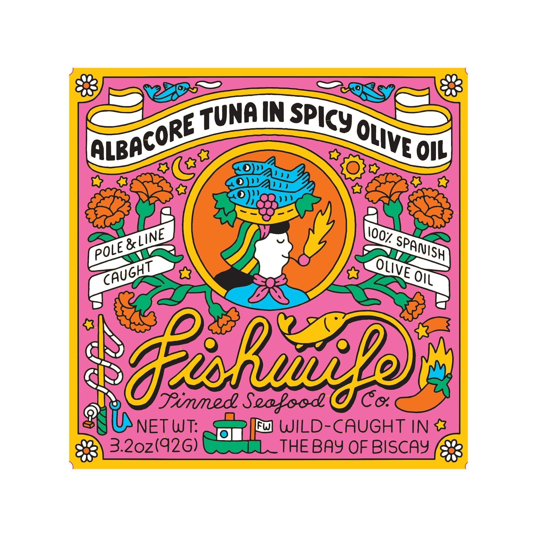 Fishwife Albacore Tuna in Spicy Olive Oil (1-Pack) | Premium Tinned Fish | MSC-Certified Seafood | High Protein, Gluten Free, Paleo Friendly, Omega-3s | Wild-Caught Tuna from South Africa Fishery