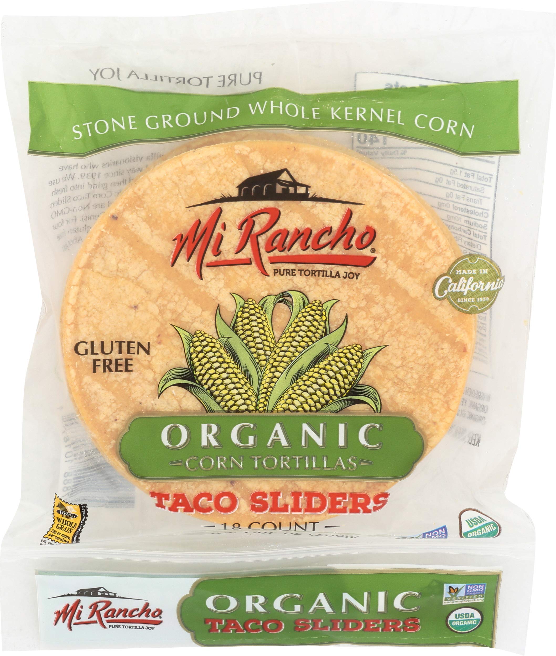 Tortillas Corn Taco Sliders Organic 18 Count, 9.37 Ounce
