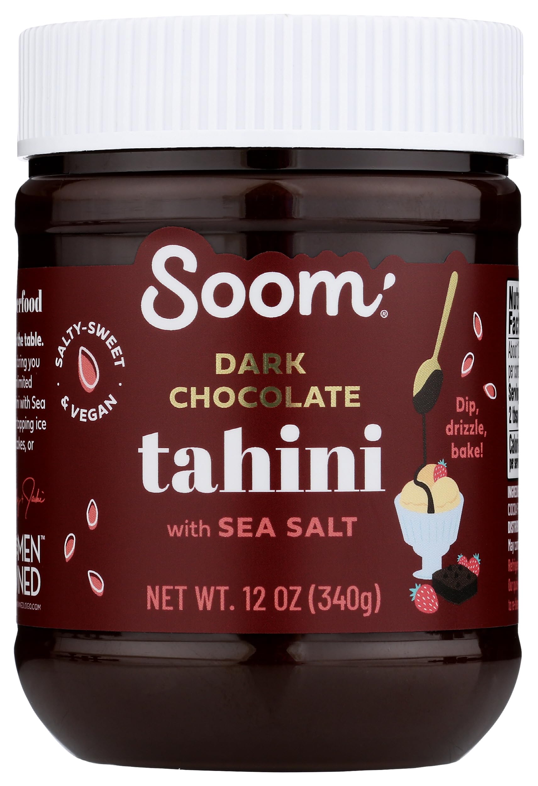 Soom Foods, Tahini Dark Chocolate Sea Salt, 12 Ounce