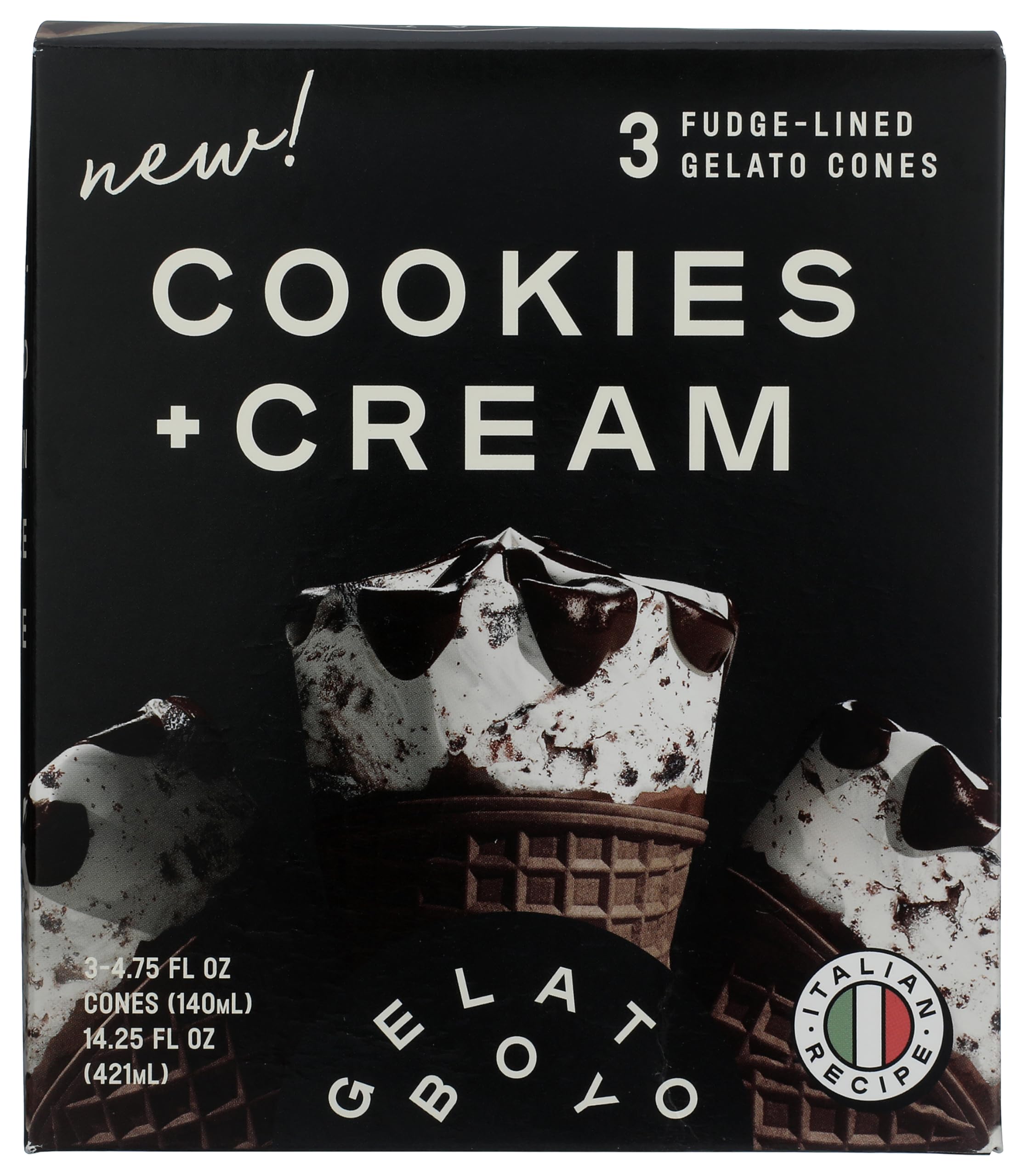 Gelato Boy Cookies & Cream Cones 3ct, 14.25 FZ