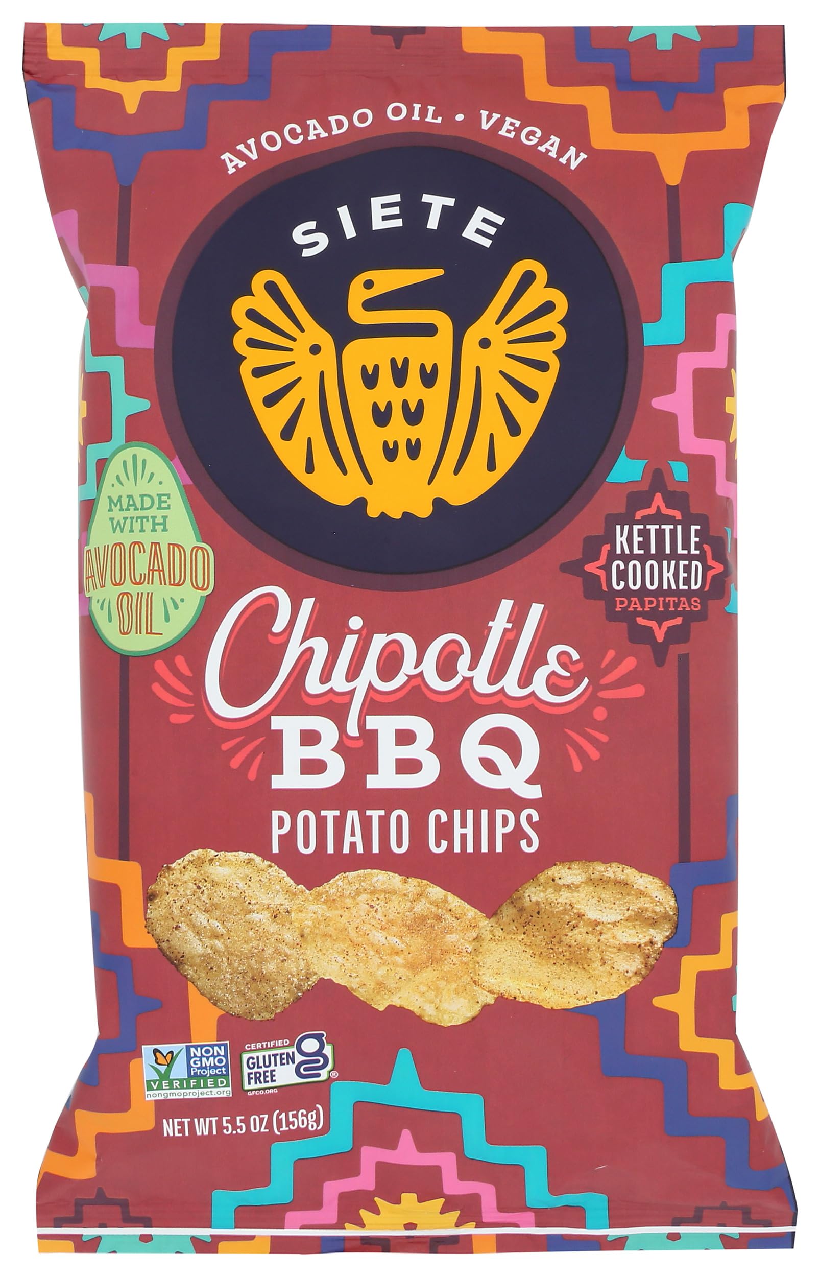 Siete Family Foods Chipotle BBQ Potato Chips, 5.5 oz Bag