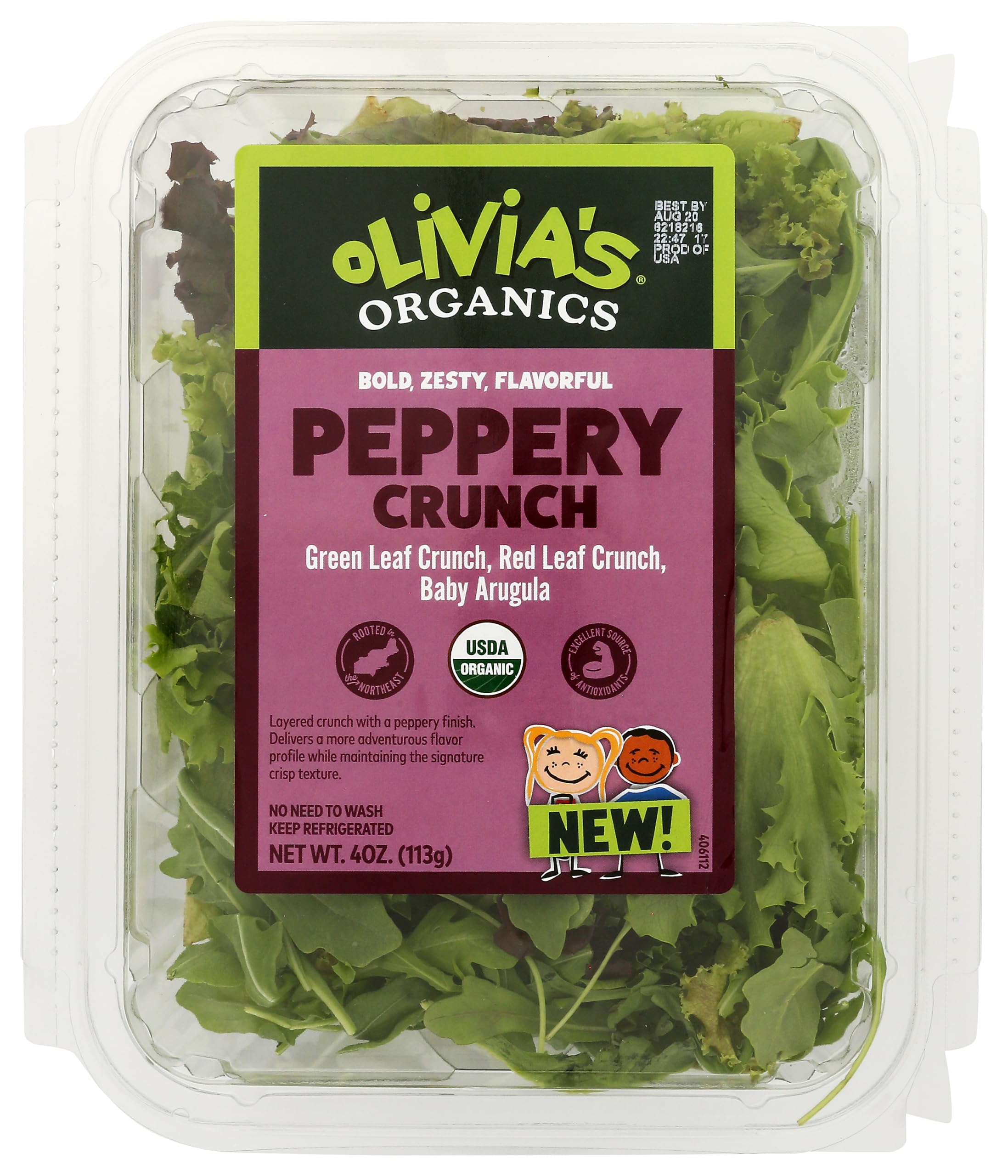Olivias Organics Organic Peppery Crunch Salad, 4 OZ