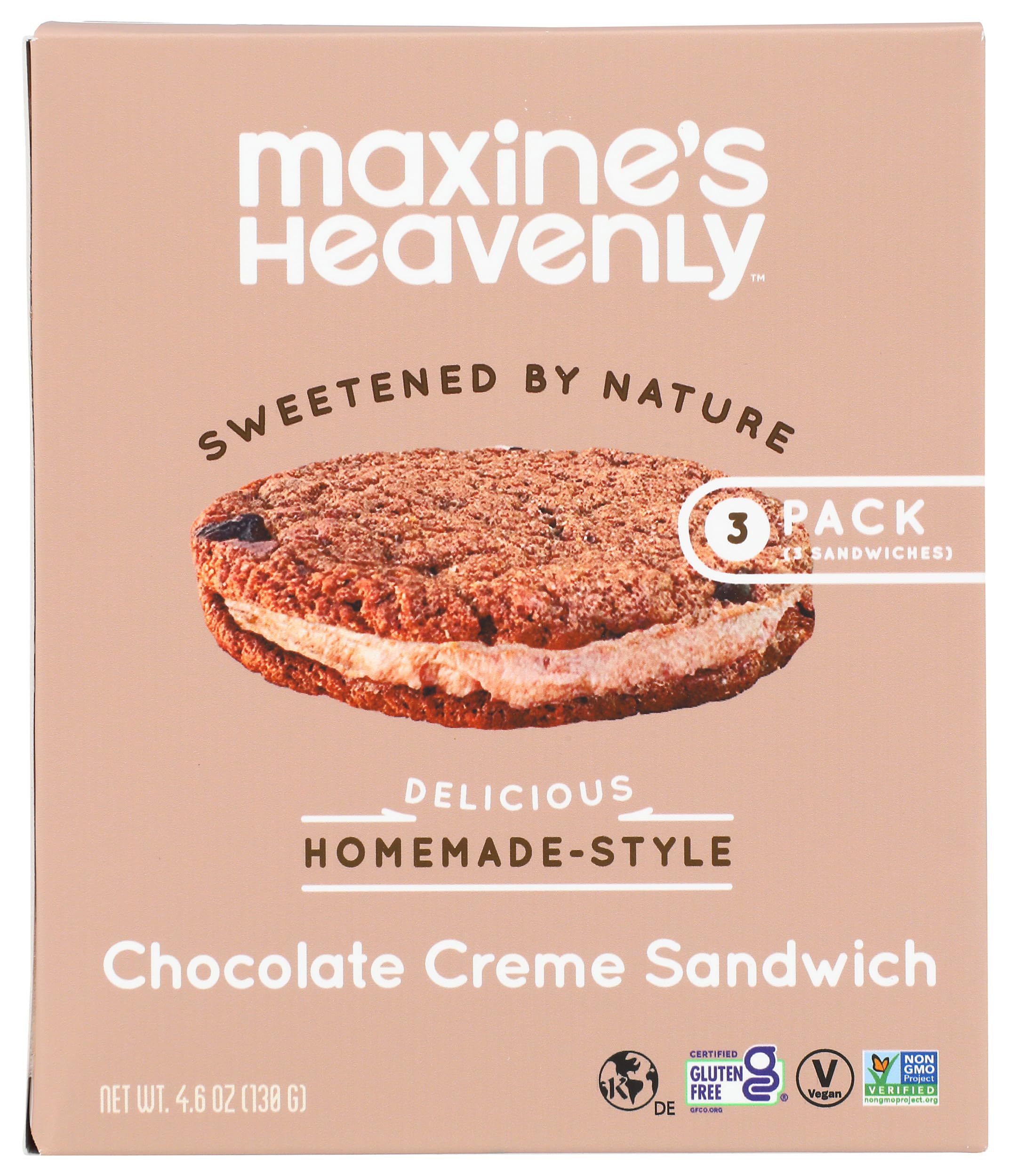 Maxines Heavenly Cookies, Cookie Sandwich Chocolate Creme 3 Count, 4.6 Ounce