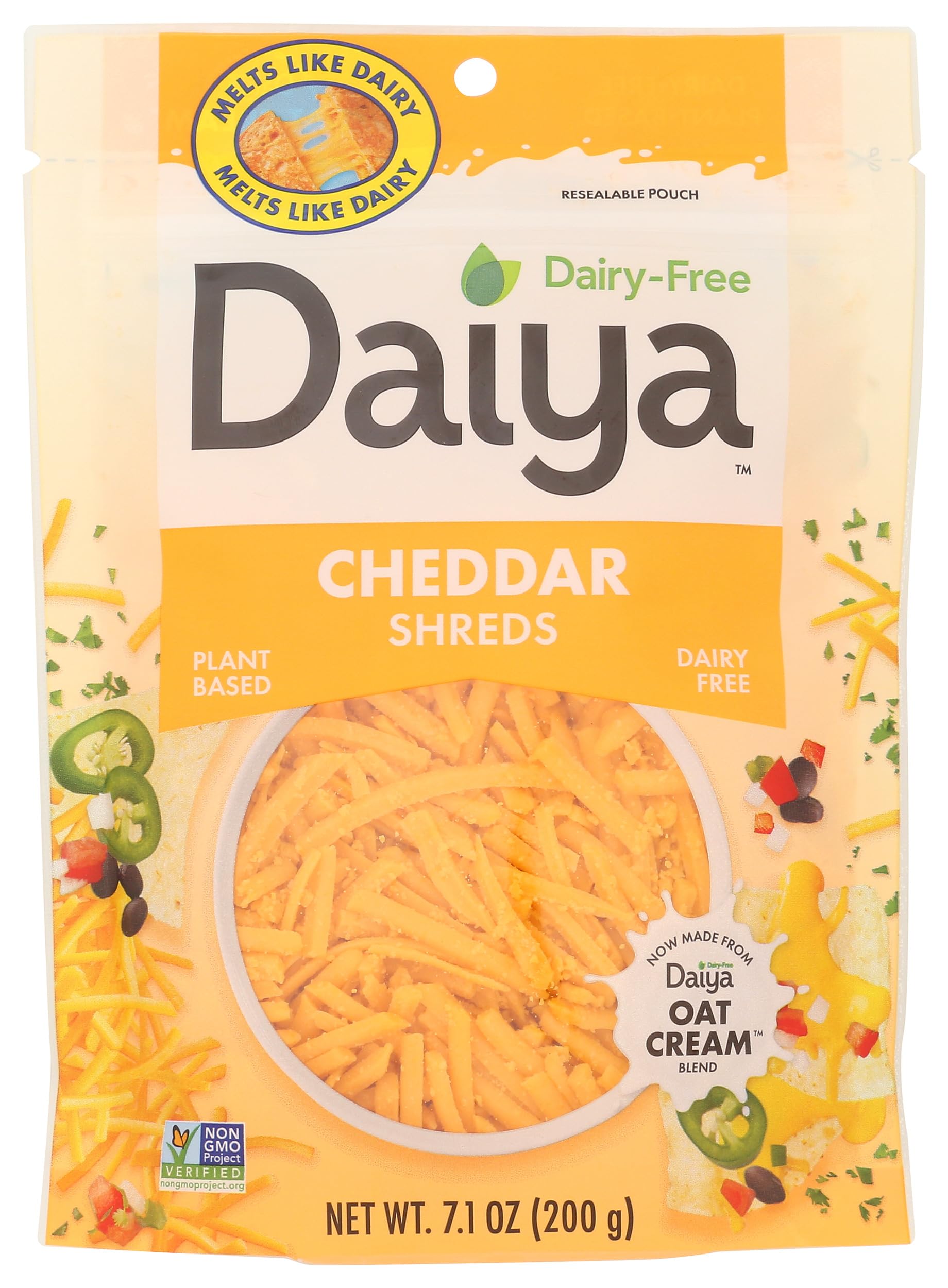 Dairy Free Cutting Board Cheddar Style Vegan Cheese Shreds, 7.1 Ounce