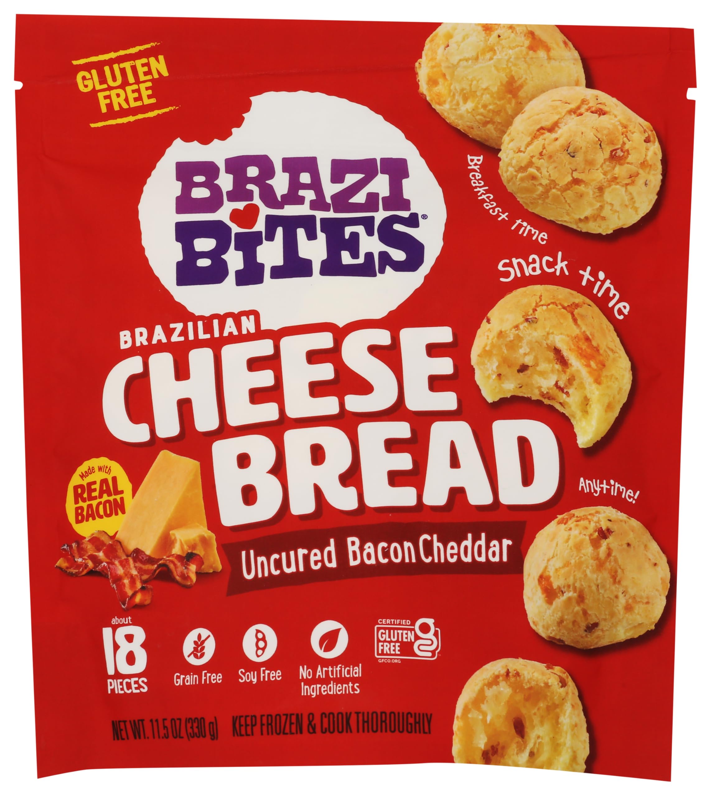 Brazi Bites Bacon Cheddar Brazilian Cheese Bread, 11.5 OZ