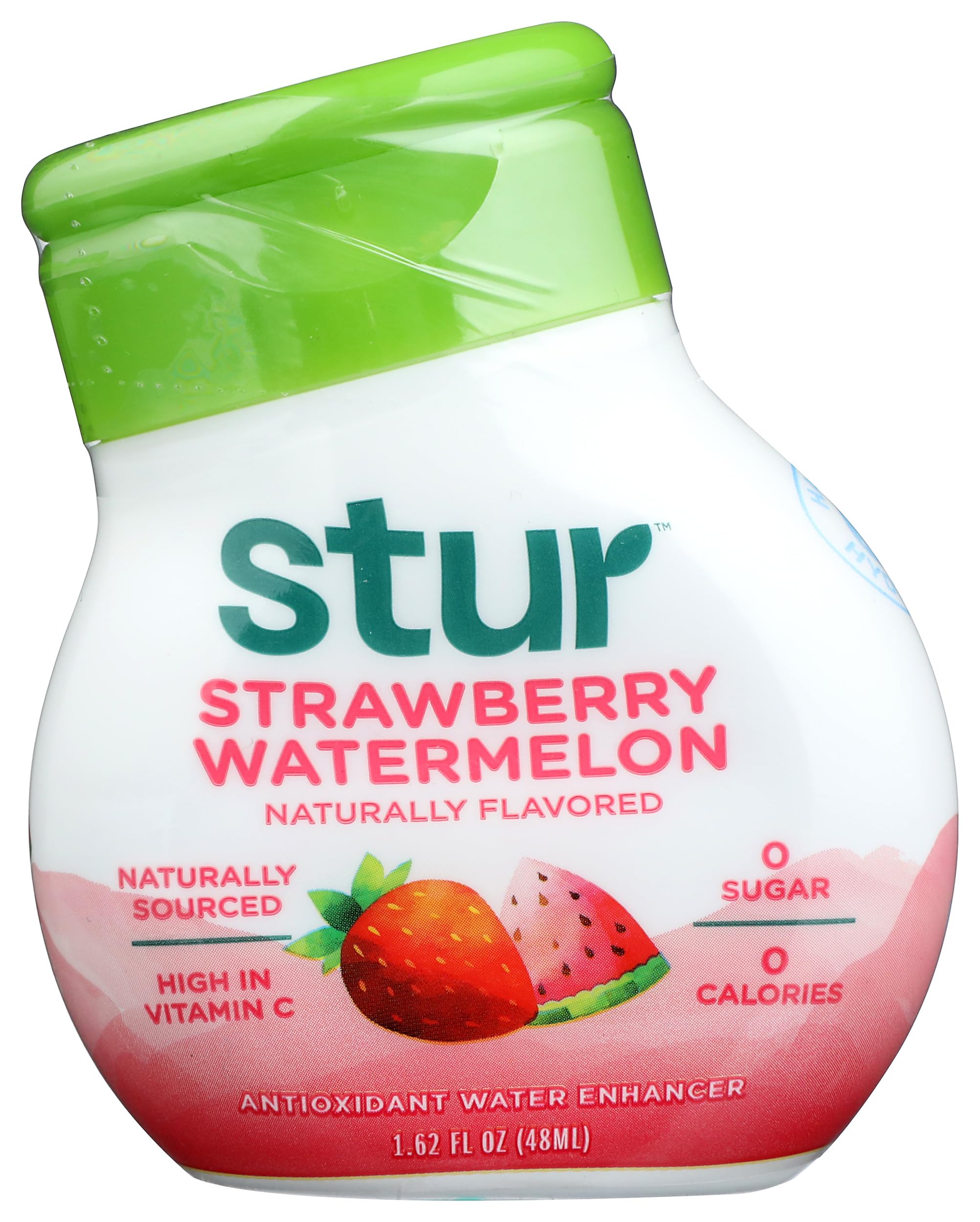 Stur Strawberry Watermelon - 24 servings - Makes over 5 litres of drink. High in Vitamin C. All Natural Stevia Water Enhancer. No-added sugar. 0 Calories. Works with Sodastream.